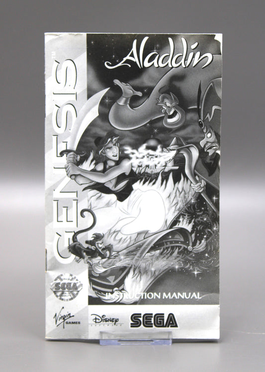 Disney's Aladdin Black & White Instruction Manual Only For Sega Genesis