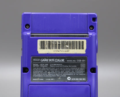 Grape Purple Gameboy Color Handheld System GBC Restored! New Speaker & Screen! Cleaned & Tested!