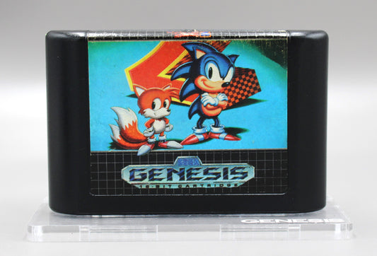 Sonic The Hedgehog 2 (Retail Release, Sega Genesis) Game Cartridge
