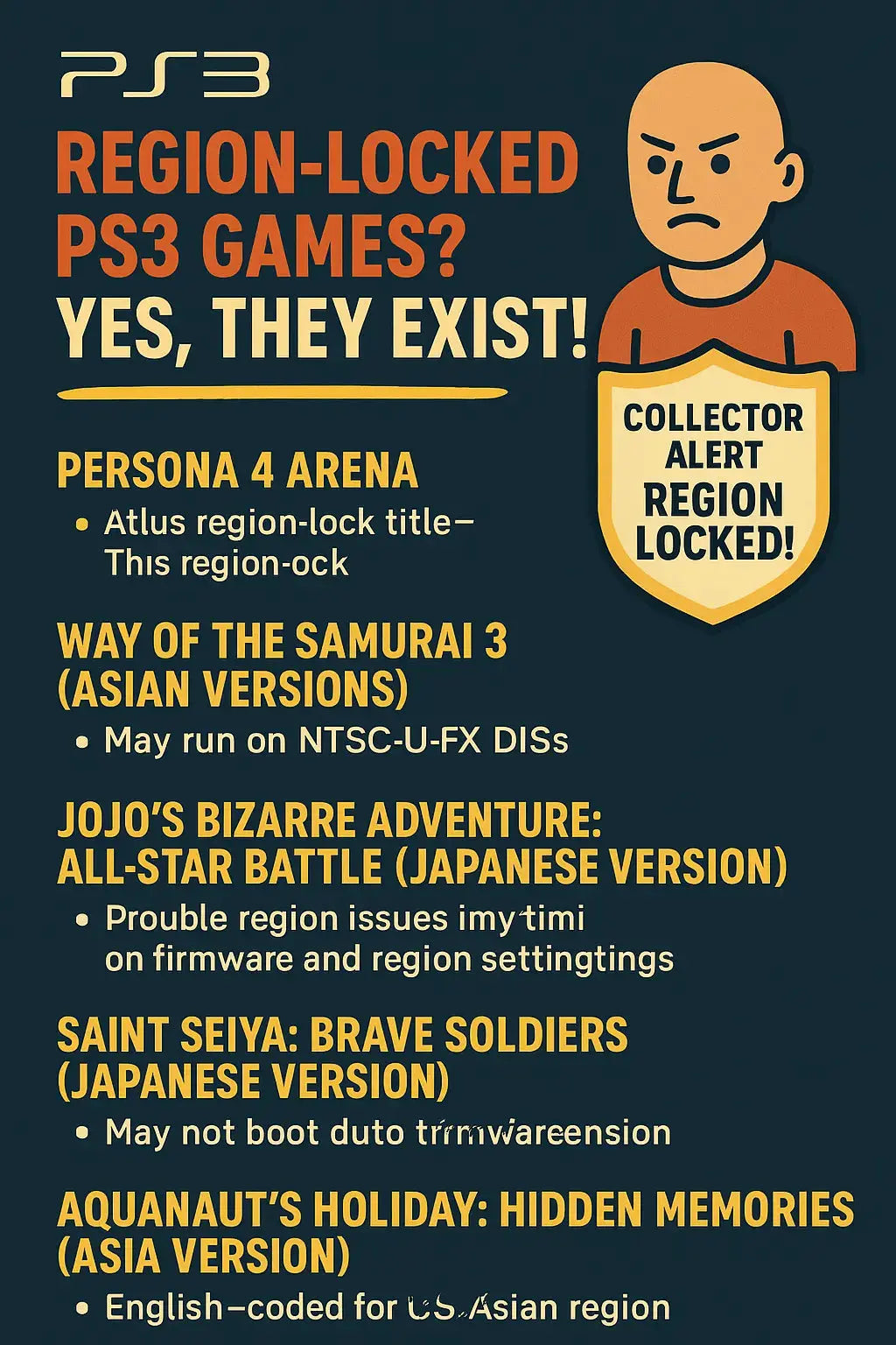 A List of Sony PS3 Video Games that are Region Locked - Oooh with Pictures!