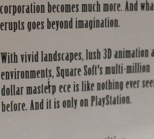What and Also Where is the Final Fantasy VII Misprint Typo Error for the Sony PS1 Game Short Video?