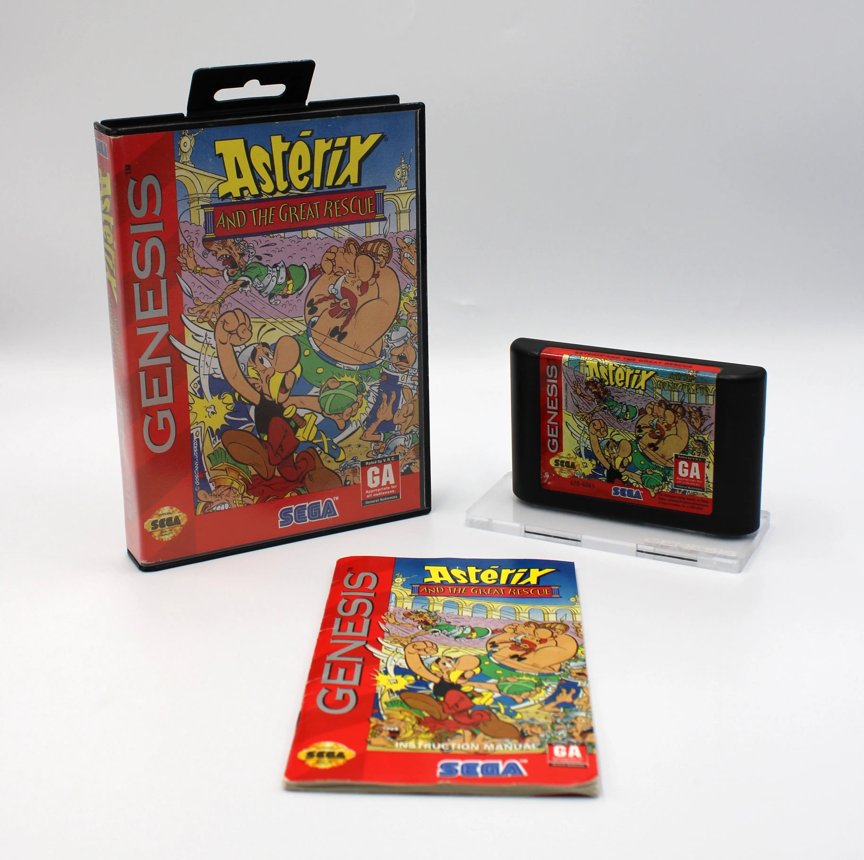 Asterix and the Great Rescue (Sega Genesis, 1994) CIB + Manual! [Hangtab]