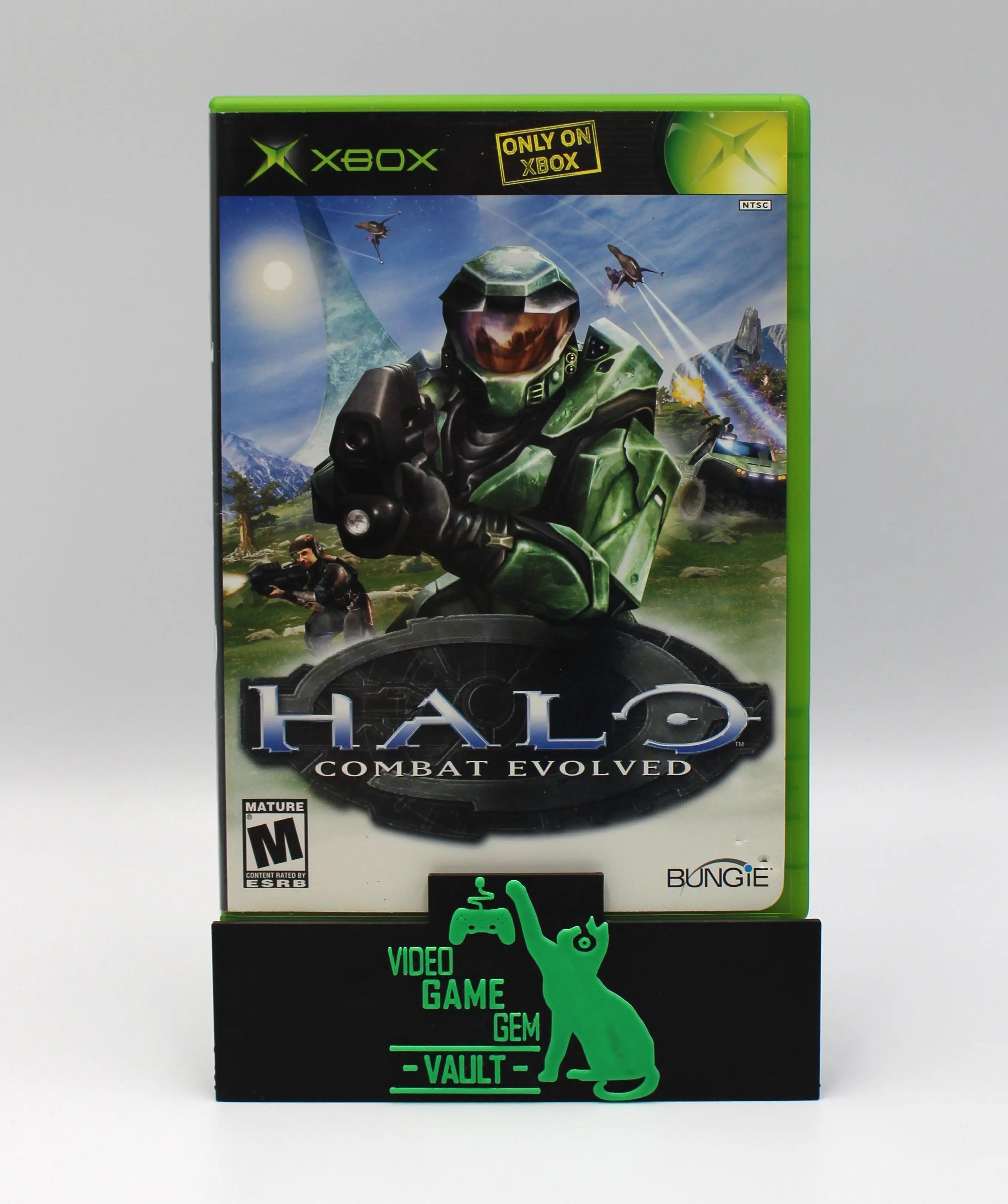 Front cover of Halo: Combat Evolved for Microsoft Xbox Original NTSC-U game case, showing authentic artwork and condition.