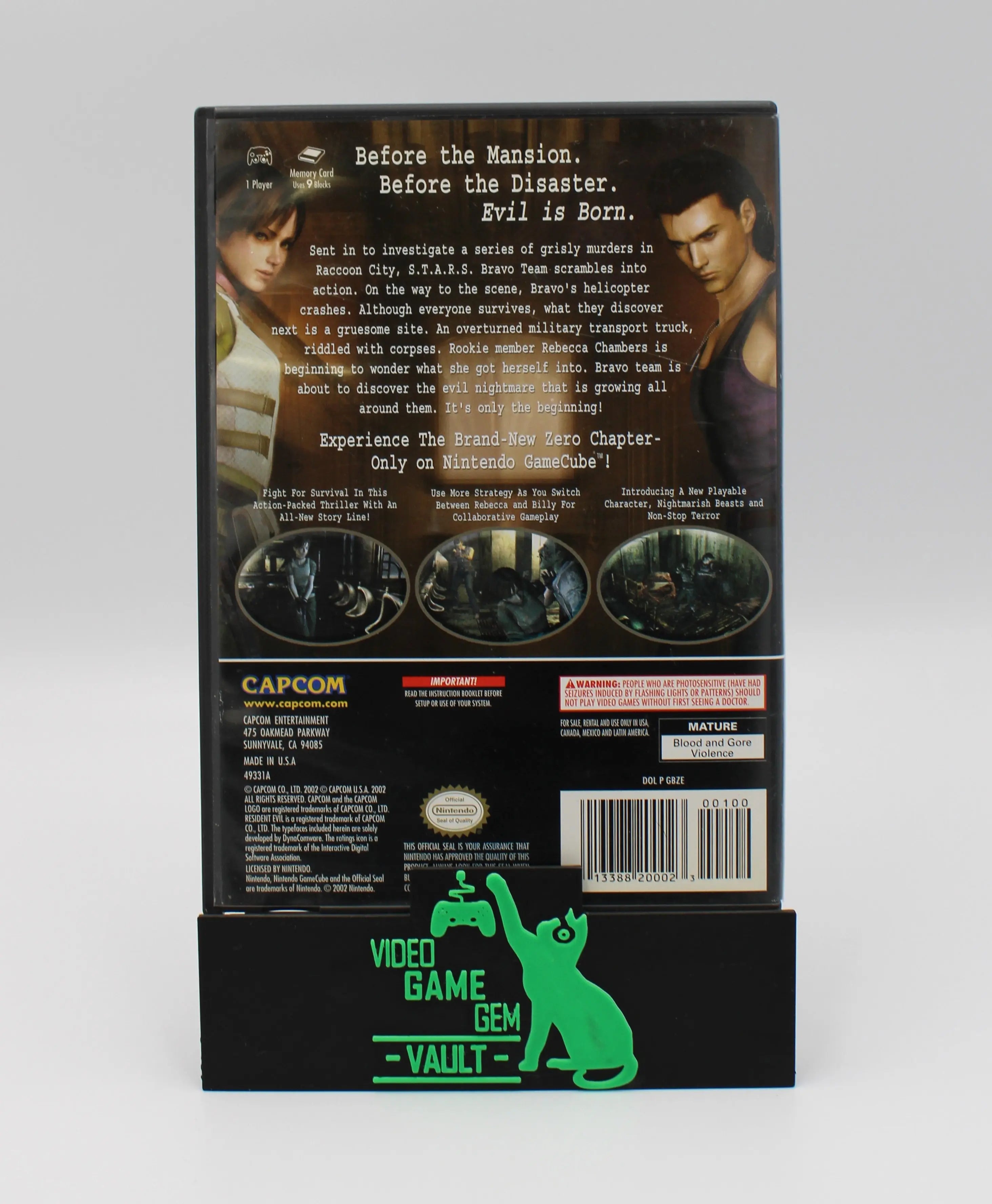 For sale is Resident Evil Zero NTSC-U for Nintendo GameCube. 2 Disc set. CIB complete in box. See picture of back cover.