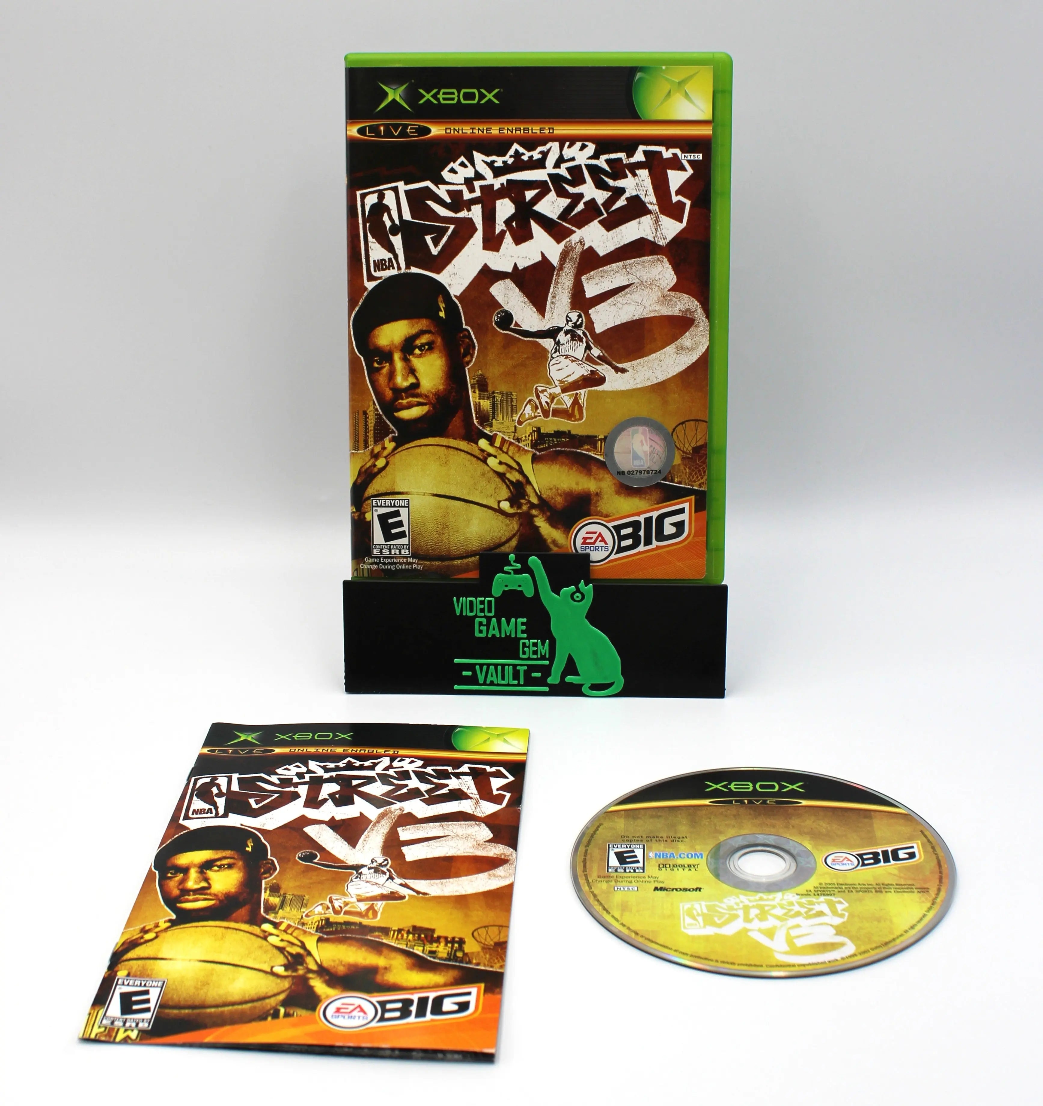 Main display of NBA Street Vol. 3 for Microsoft Xbox Original NTSC-U, showing complete game set with case, manual, and disc.