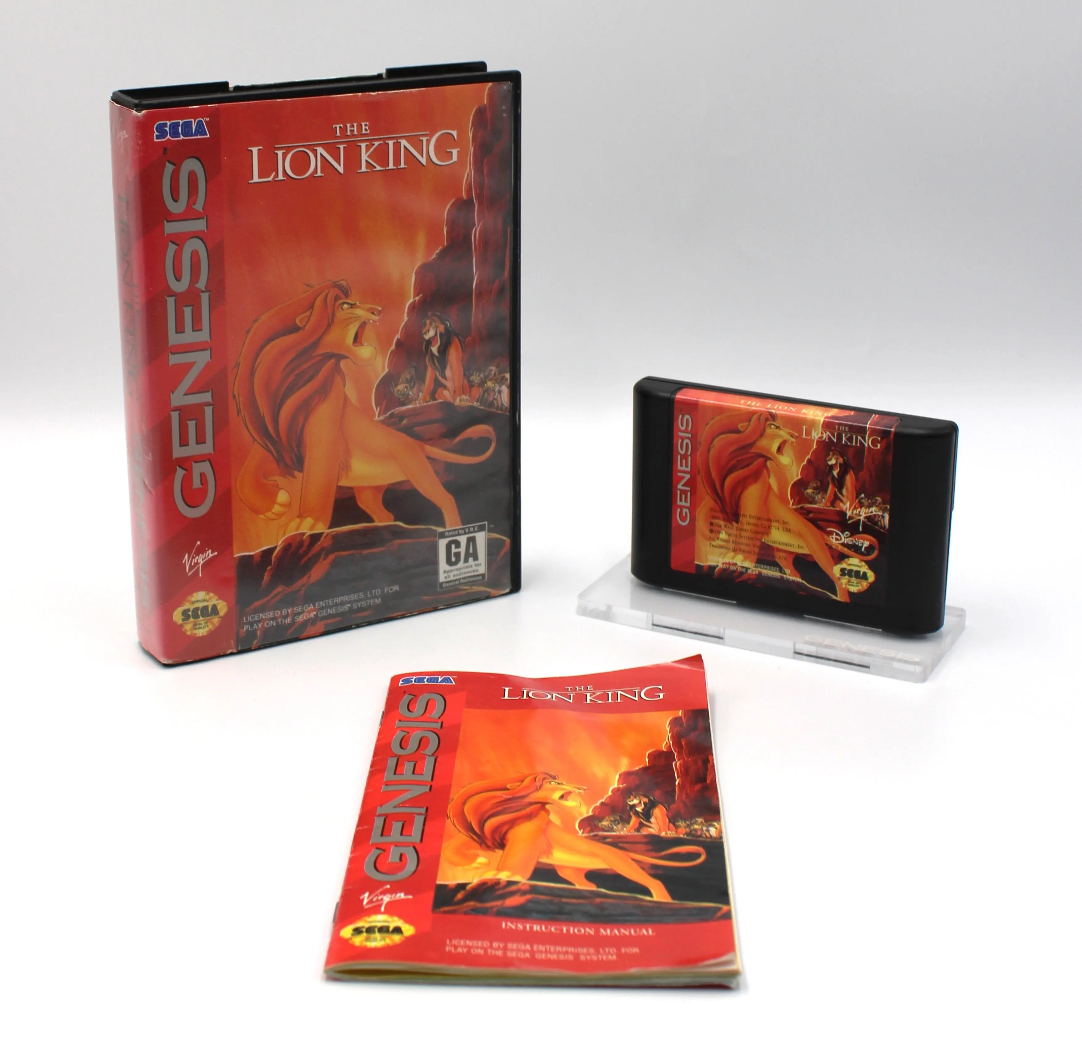 Shop for an authentic copy online of The Lion King CIB with manual for Sega Genesis. See picture of game cartridge, manual, case, artwork. 