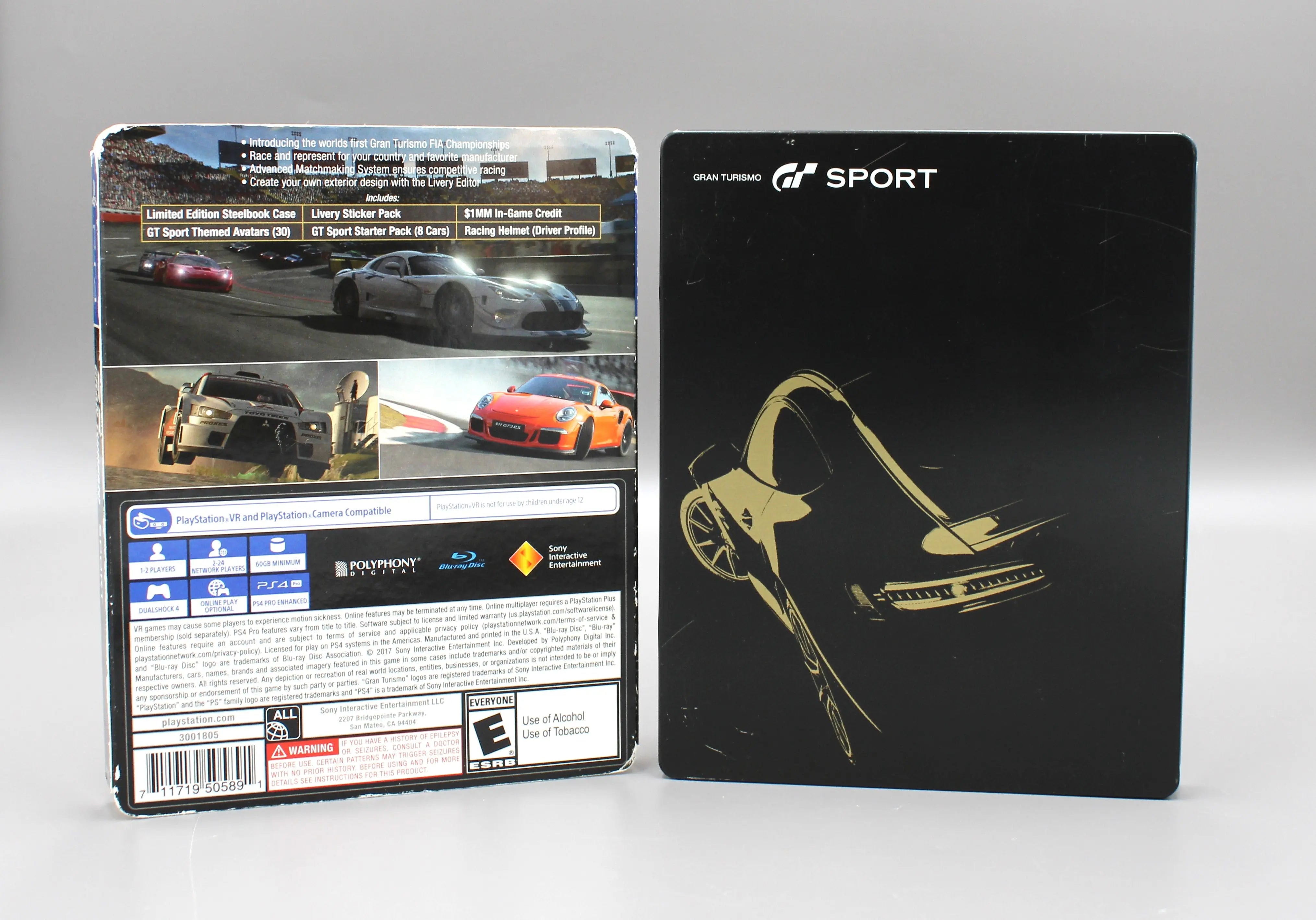 Gran Turismo Sport Replacement SteelBook & Slipcover, No Game! (Sony PlayStation 4, 2017, PS4)