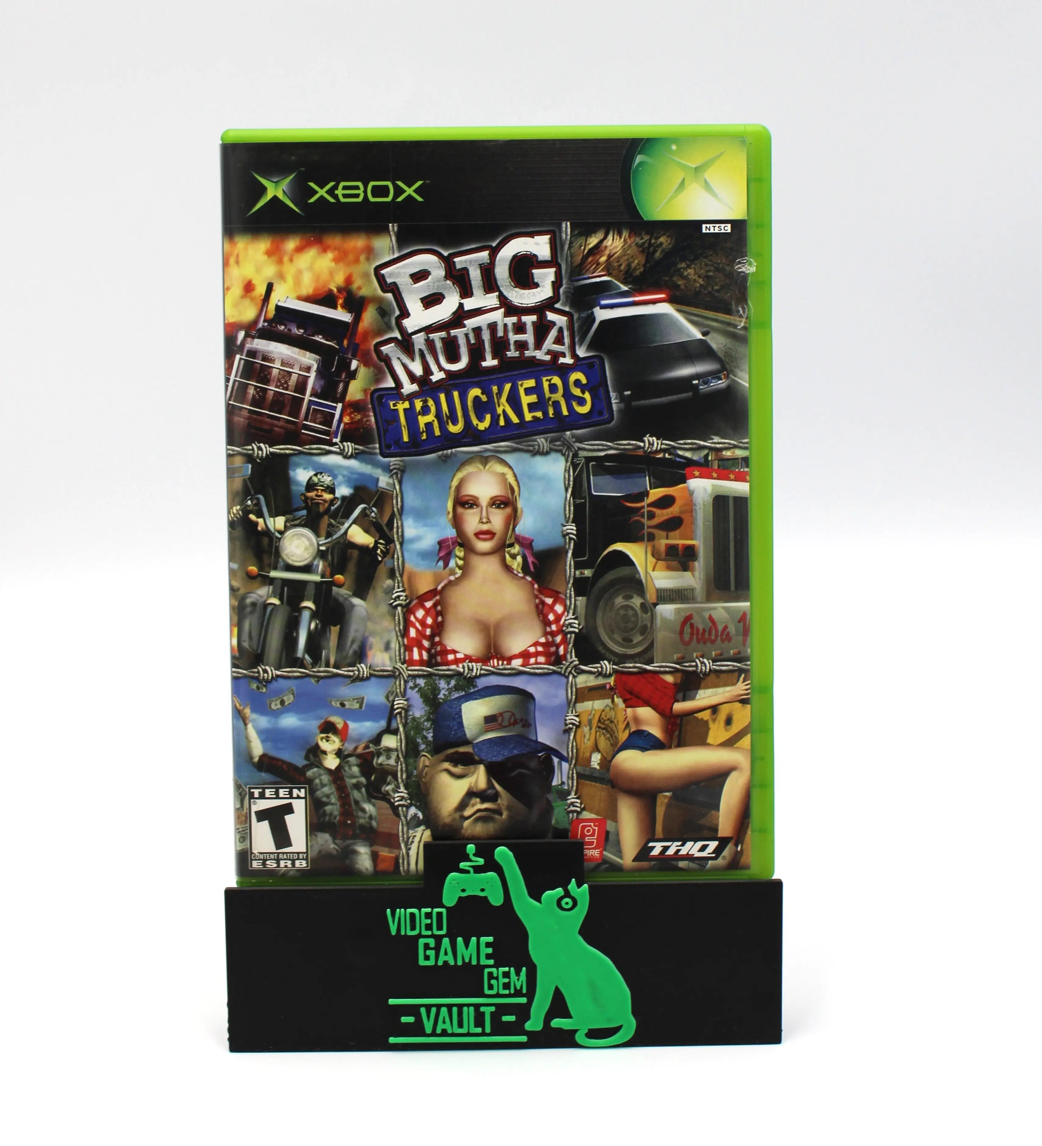 Front cover of Big Mutha Truckers for Microsoft Xbox Original NTSC-U game case, showing authentic artwork and condition.