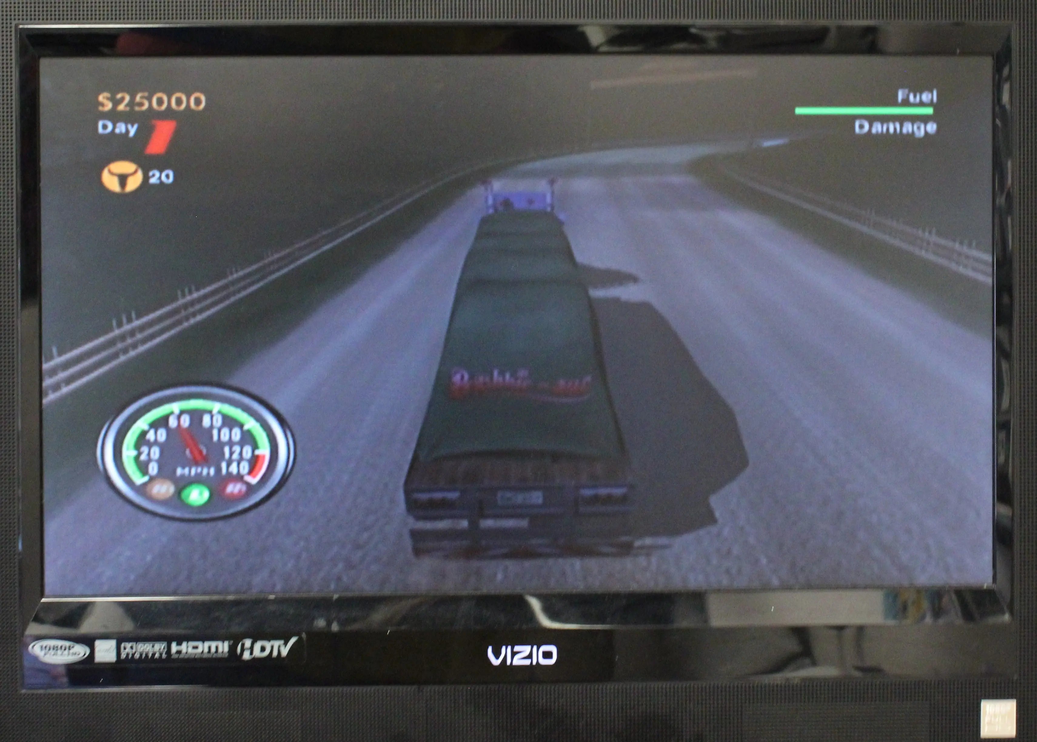 Gameplay truck driving image screenshot of Big Mutha Truckers for Microsoft Xbox Original NTSC-U, showing in-game racing action and visual style.