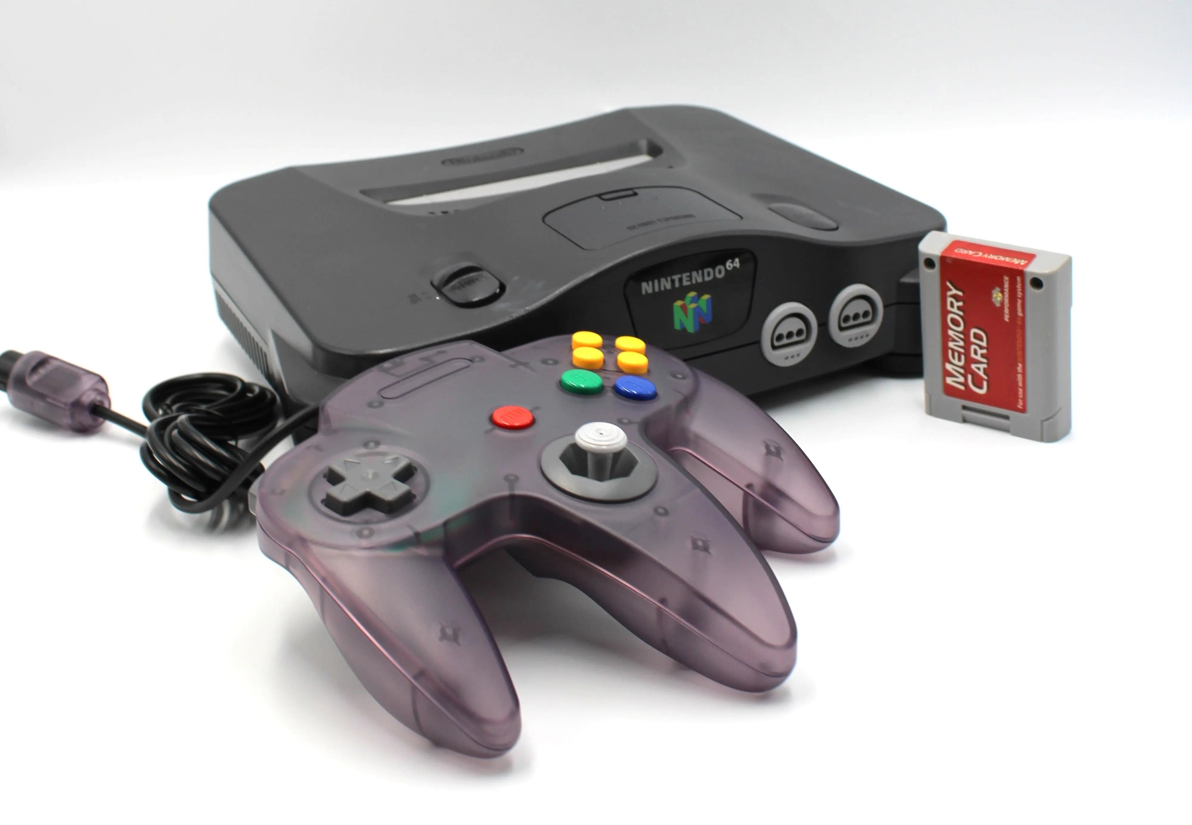 Refurbished Nintendo 64 (N64) Charcoal Grey Console Bundle W/Cables & Controller at videogamegemvault.com