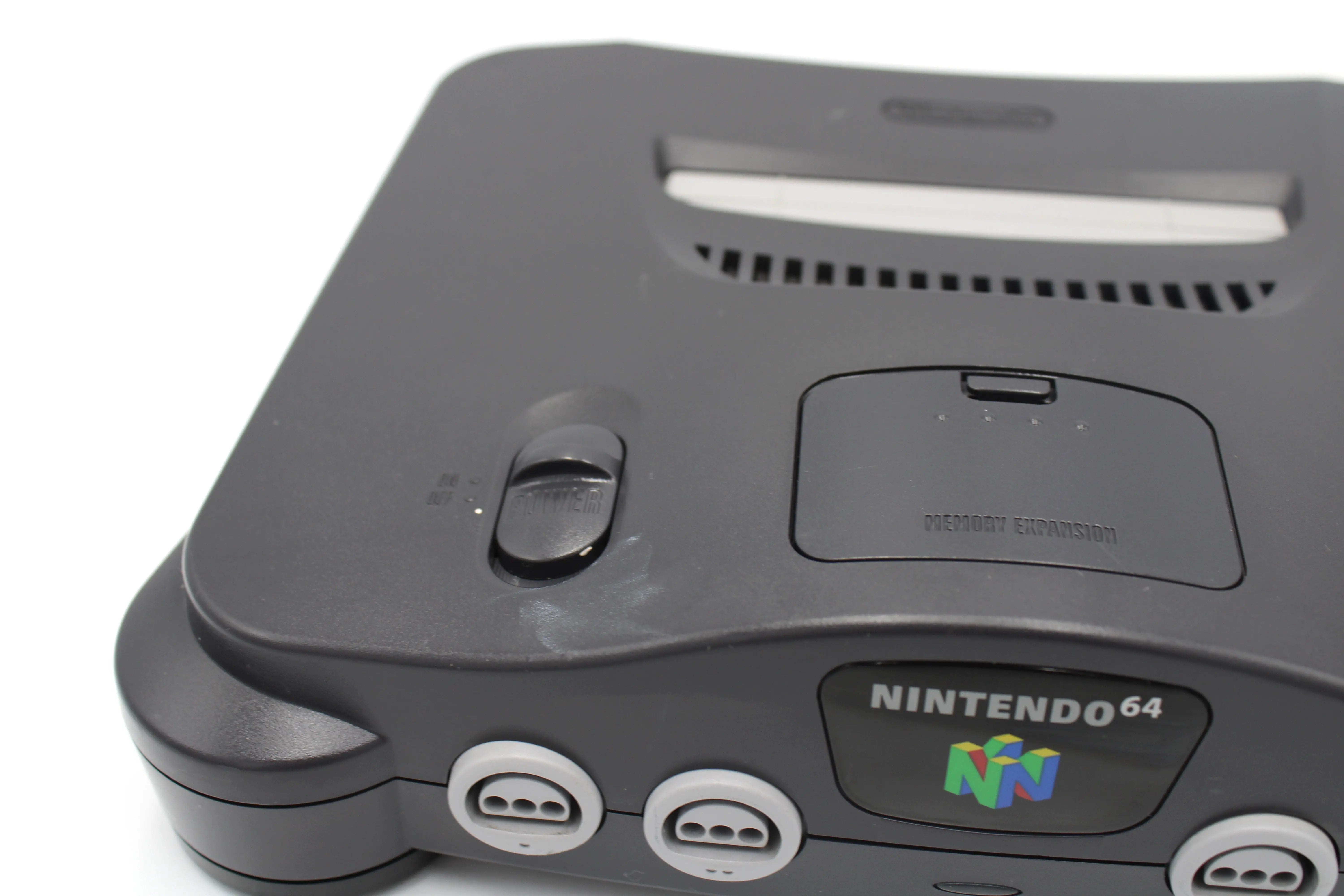 Refurbished Nintendo 64 (N64) Charcoal Grey Console Bundle W/Cables & Controller at videogamegemvault.com