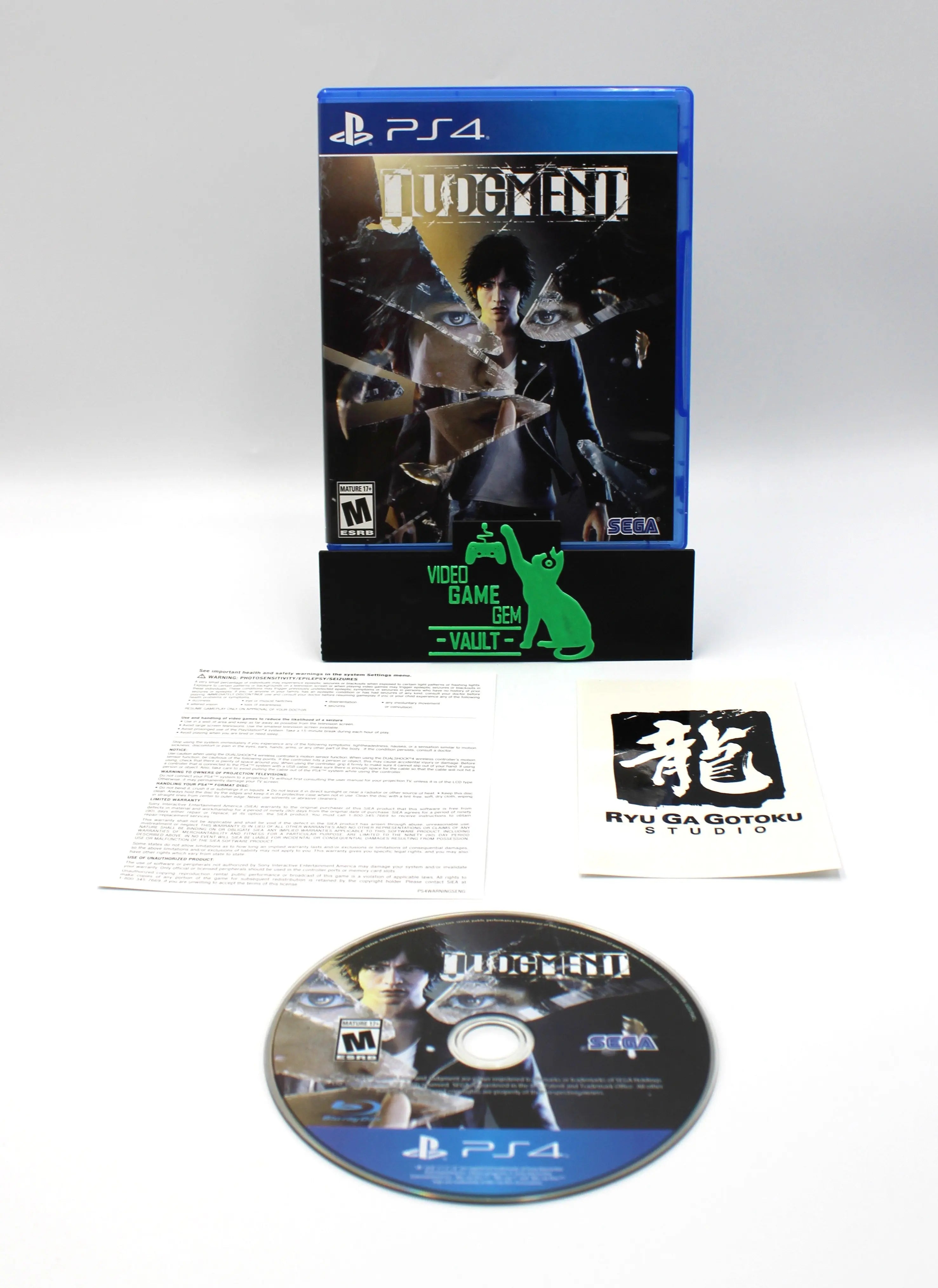Judgment (PlayStation 4, PS4, 2019) CIB + Sticker!