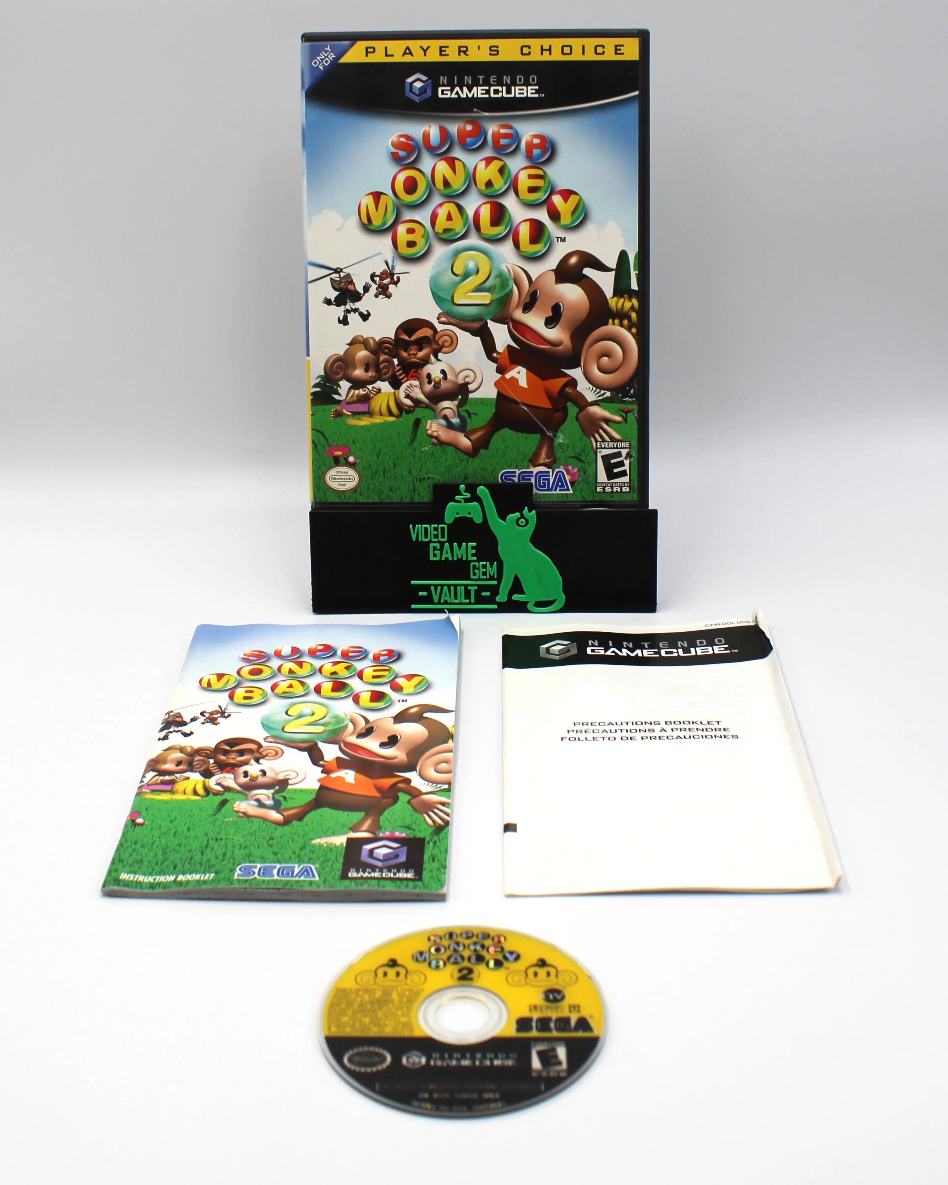 For sale is Super Monkey Ball 2 for Nintendo GameCube. CIB, Complete in Box. [Player's Choice] See picture of case, artwork, manual, precautions booklet, and authentic game disc.