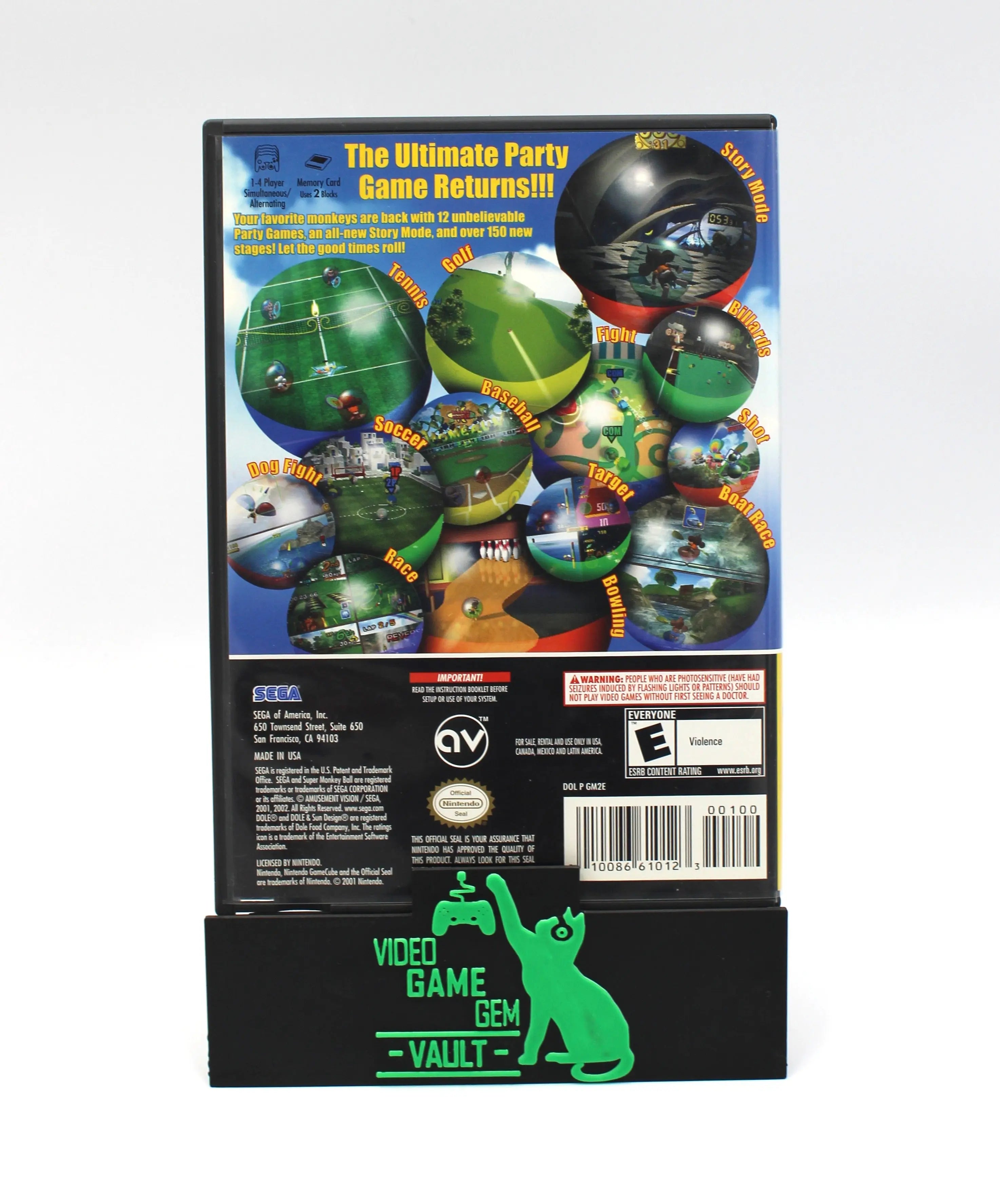 For sale is Super Monkey Ball 2 for Nintendo GameCube. CIB, Complete in Box. Player's Choice version. See picture of back cover.