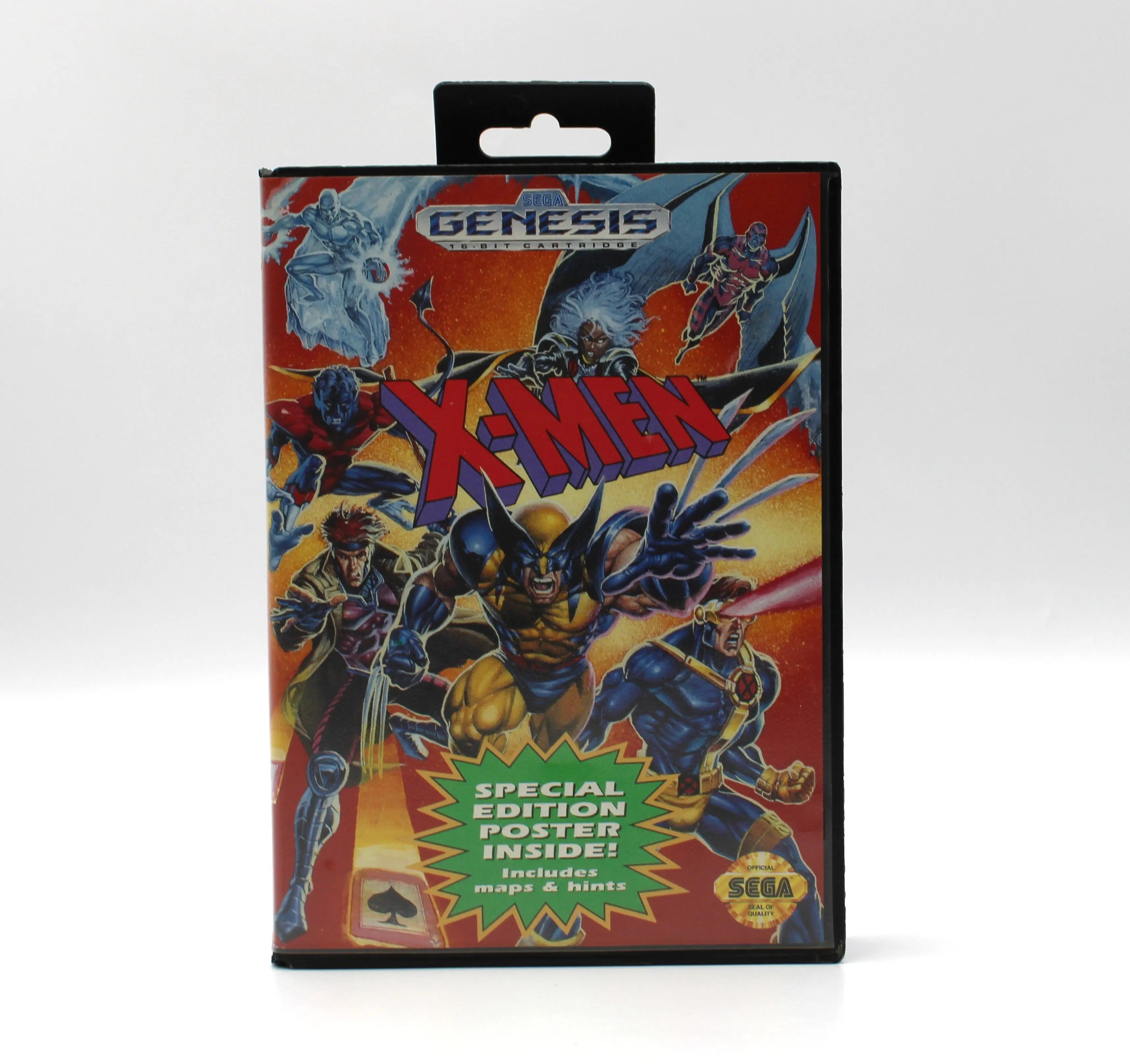 X-Men (Sega Genesis, 1993) Box + Manual, No Poster [Hangtab