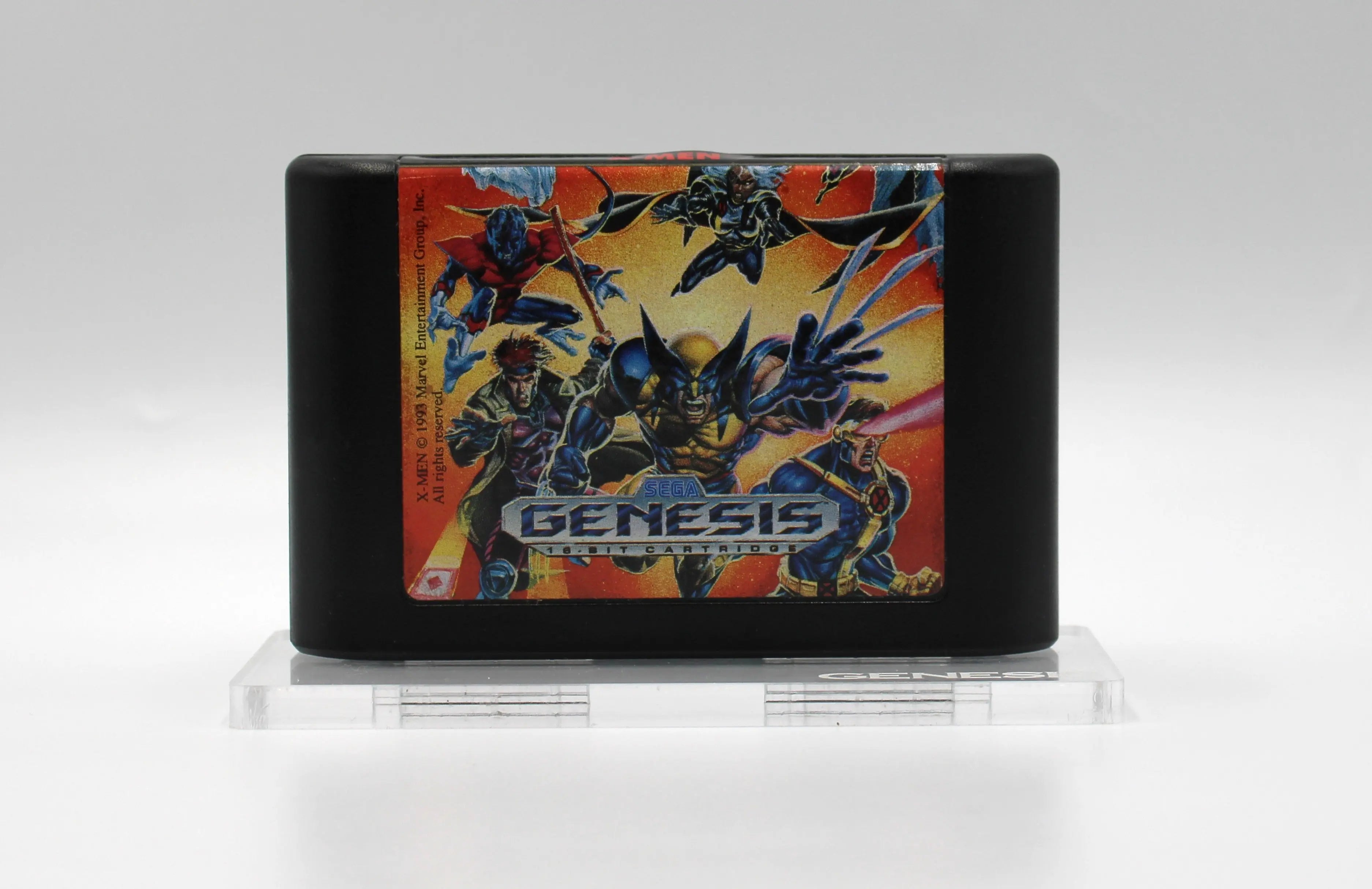 For sale online at video gamegemvailt.com is a refurbished copy of X-Men on Sega Genesis with case, artwork, and manual. See front label of game cartridge.