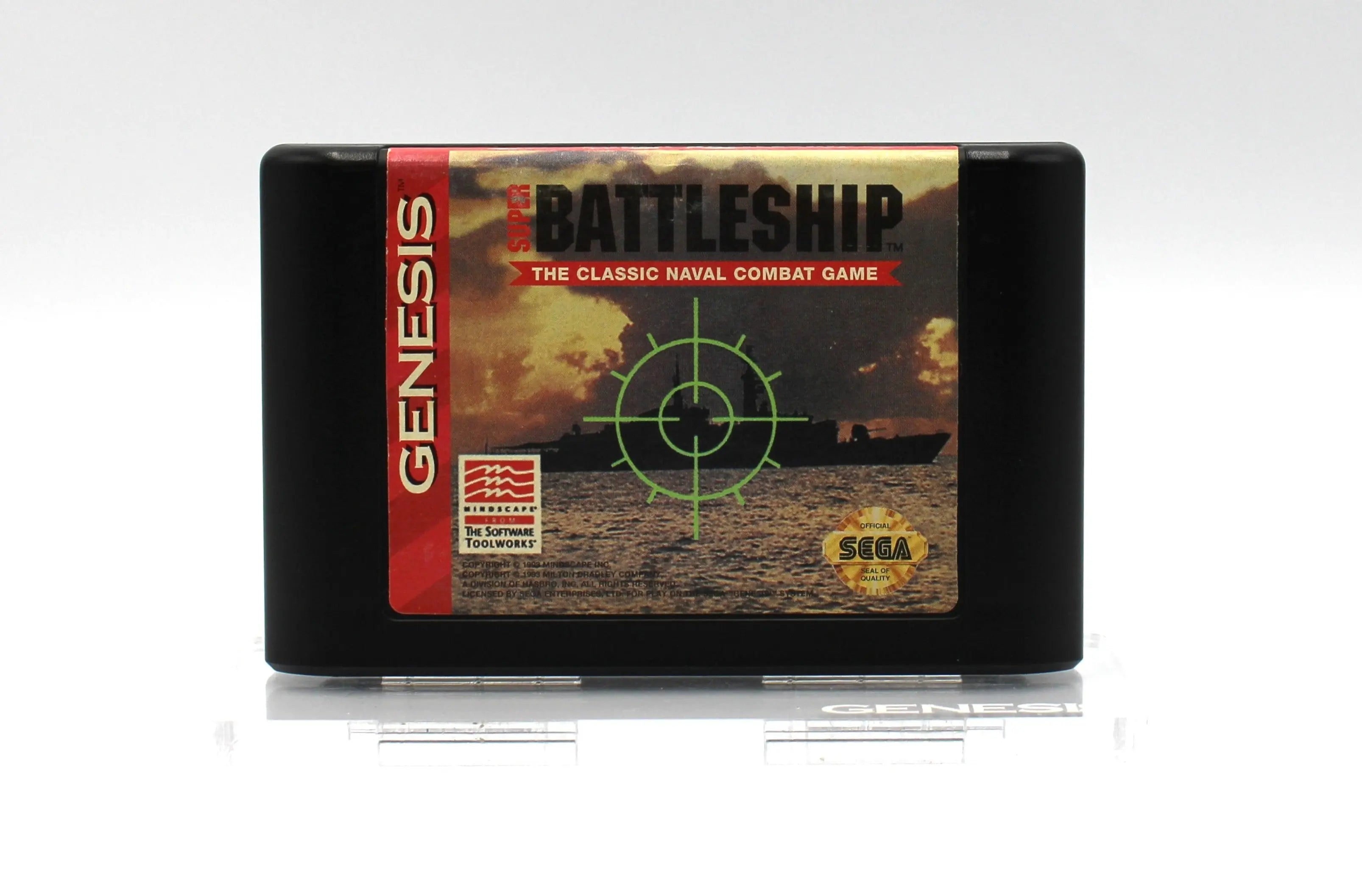 NTSC-U Super Battleship Class Naval Combat Game retro authentic game cartridge online for Sega Genesis. Video game cartridge only. See picture of front game label.