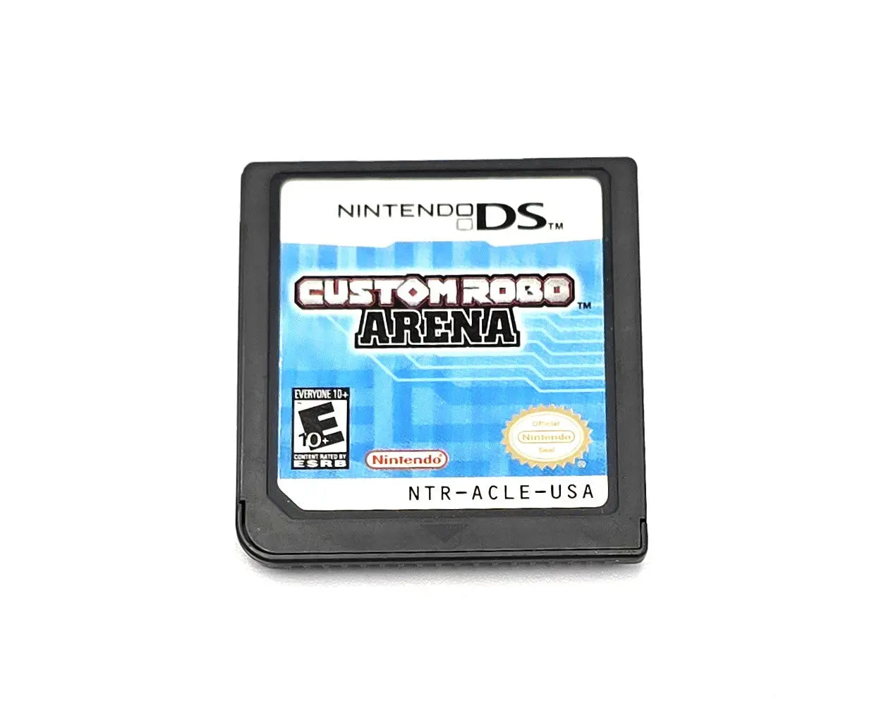 Authentic Nintendo DS cartridge for Custom Robo Arena (2007) NTSC-U, with official label intact and Nintendo seal.