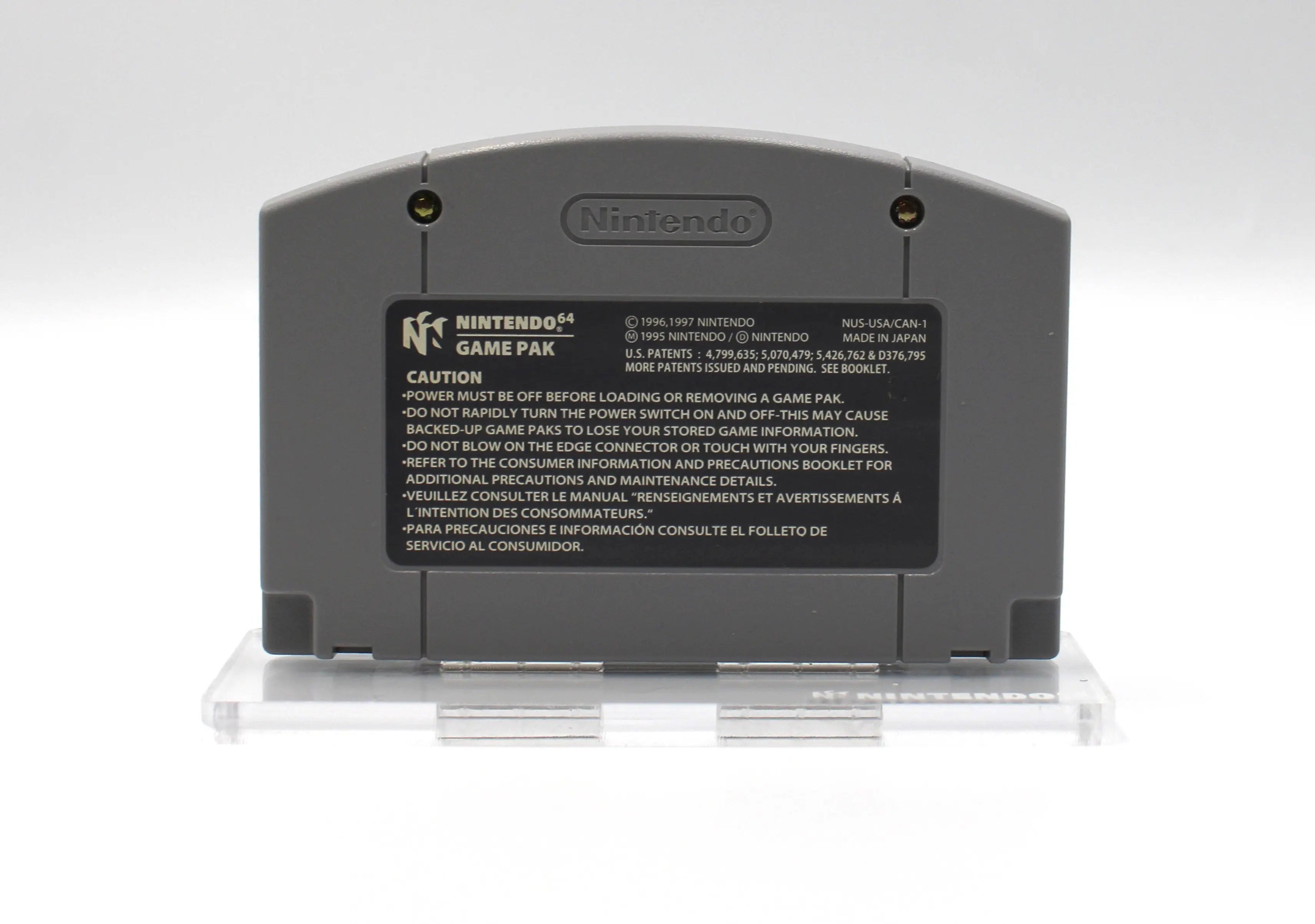 Front Cartridge view of NTSC-U copy of Fighting Force 64 for Nintendo 64, N64. (1999) See picture of back label.