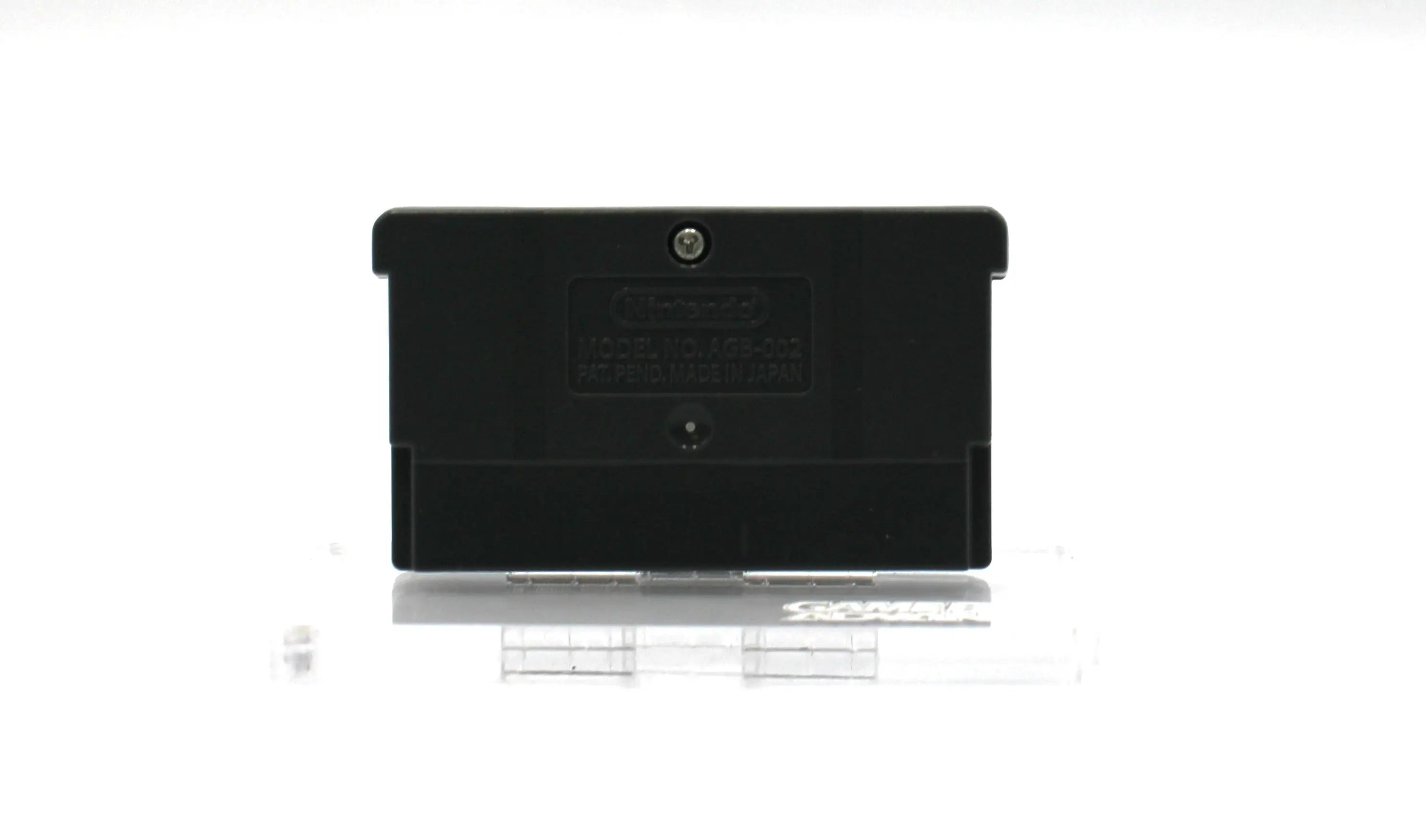 Back view of authentic copy of NTSC-U Mario Party Advance for the Nintendo Game Boy Advance, GBA. See picture of the back of the game cartridge.