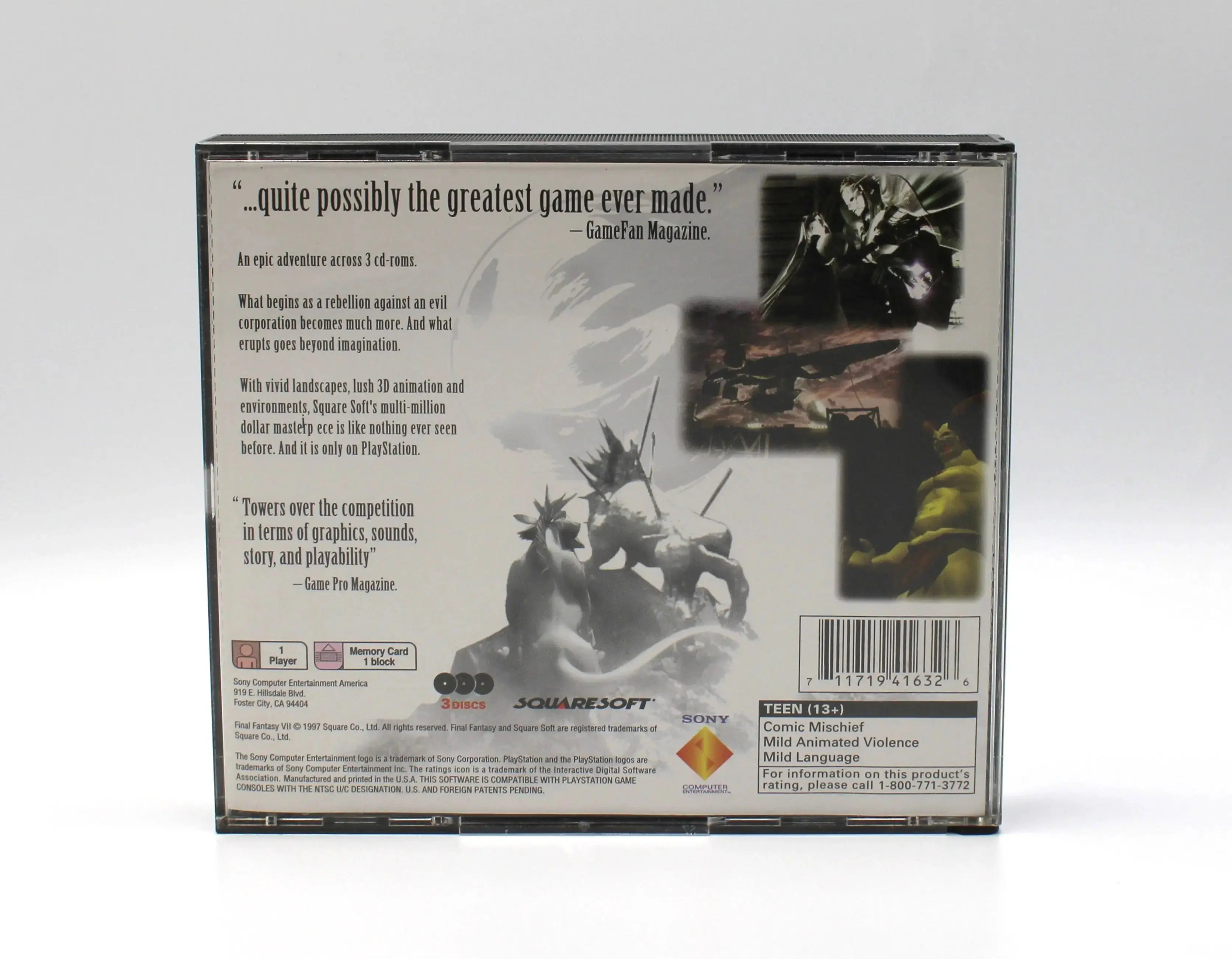 Final Fantasy VII 7 Misprint (PlayStation 1, PS1, 1997) CIB +