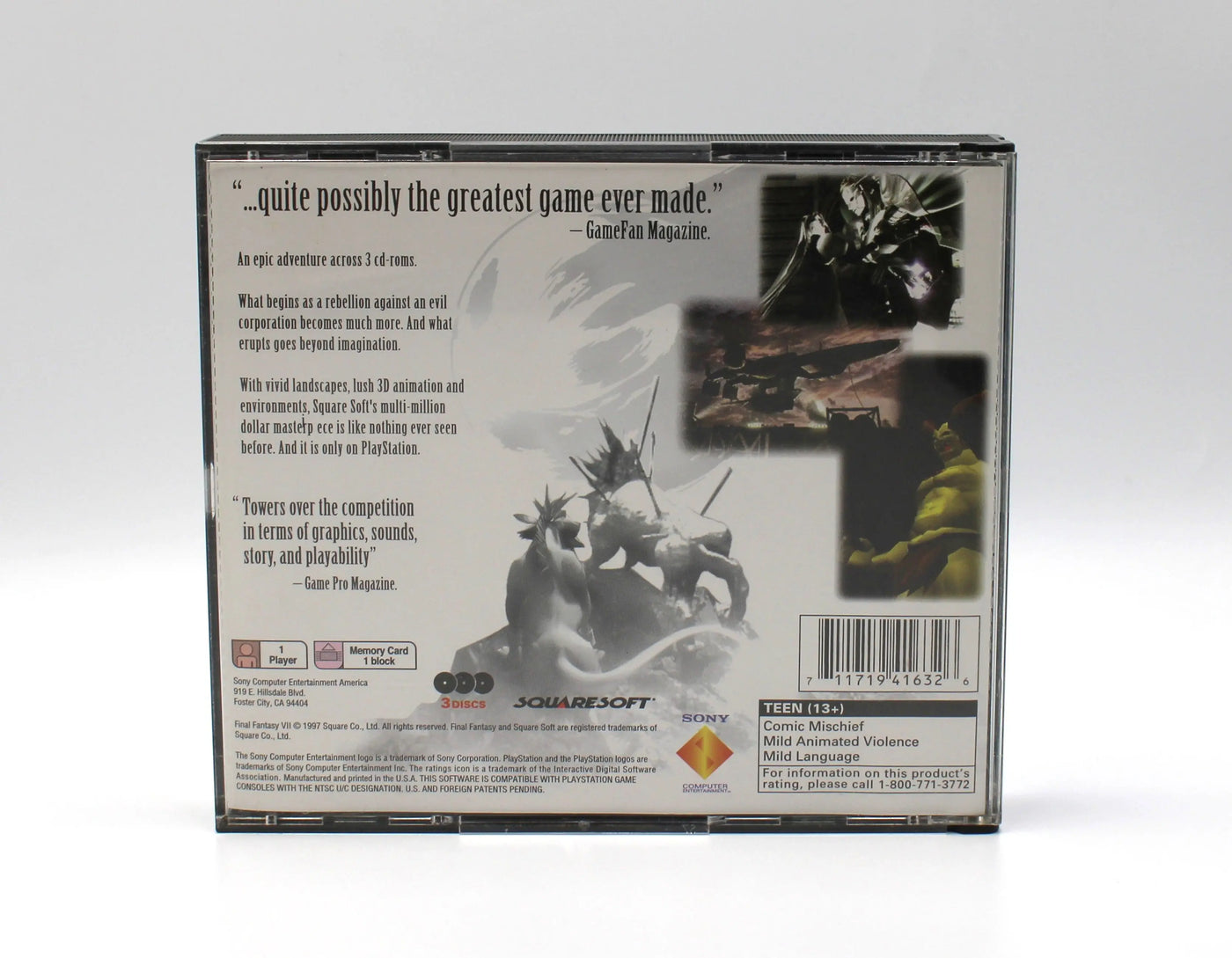 Final Fantasy VII Misprint (PlayStation 1, PS1, 1997) CIB