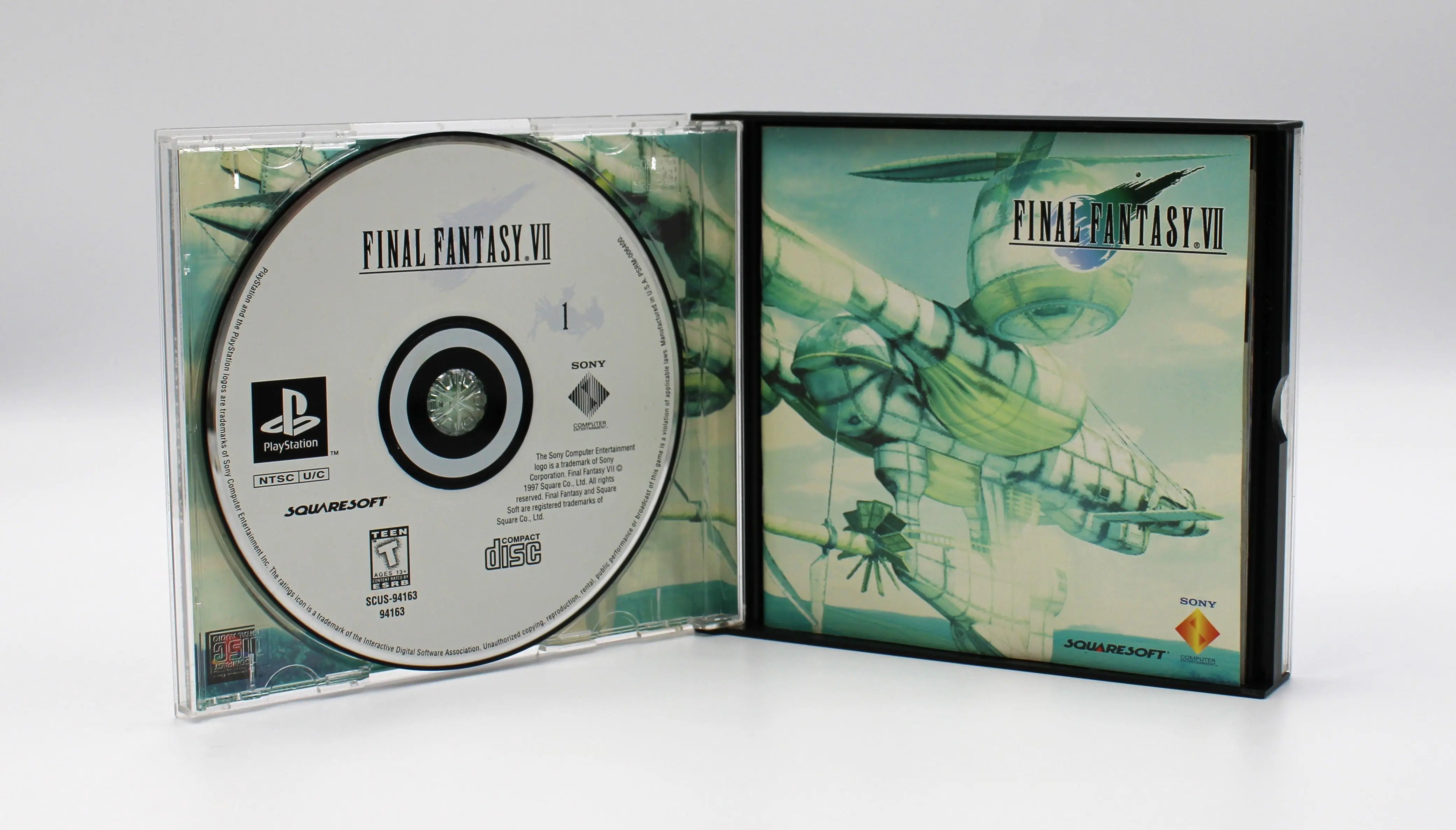 For sale is Final Fantasy VII Misprint Variant on Sony PlayStation 1, PS1. CIB black label. See picture of OEM case with game disc 1 and manual booklet.