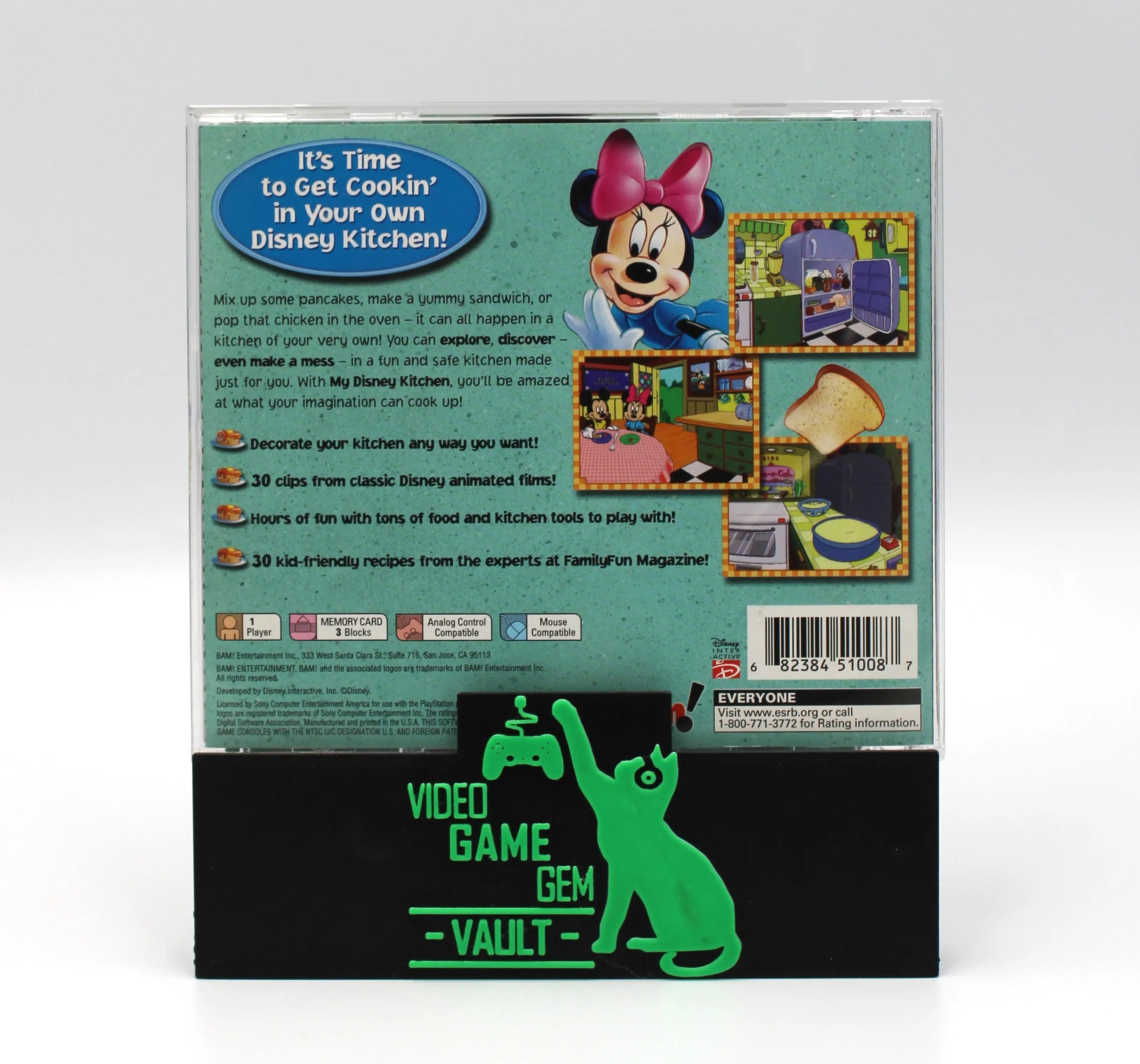 Back cover image of My Disney Kitchen for Sony PlayStation 1 PS1 (2002), Black Label NTSC-U edition.