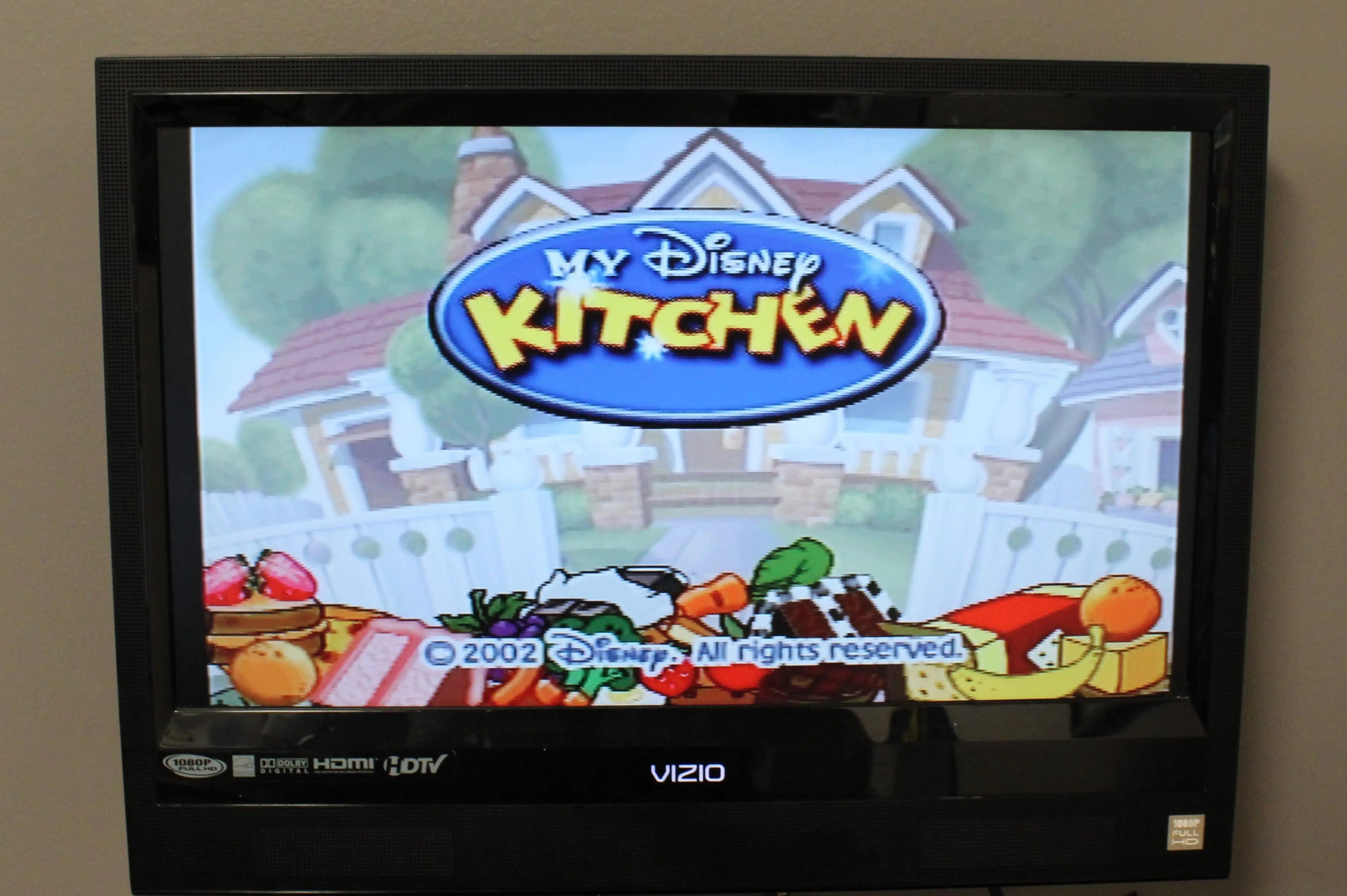 black label  NTSC-U CIB copy of My Disney Kitchen for Sony PlayStation 1, PS1. Video game. See picture of  main menu gameplay. Tested.