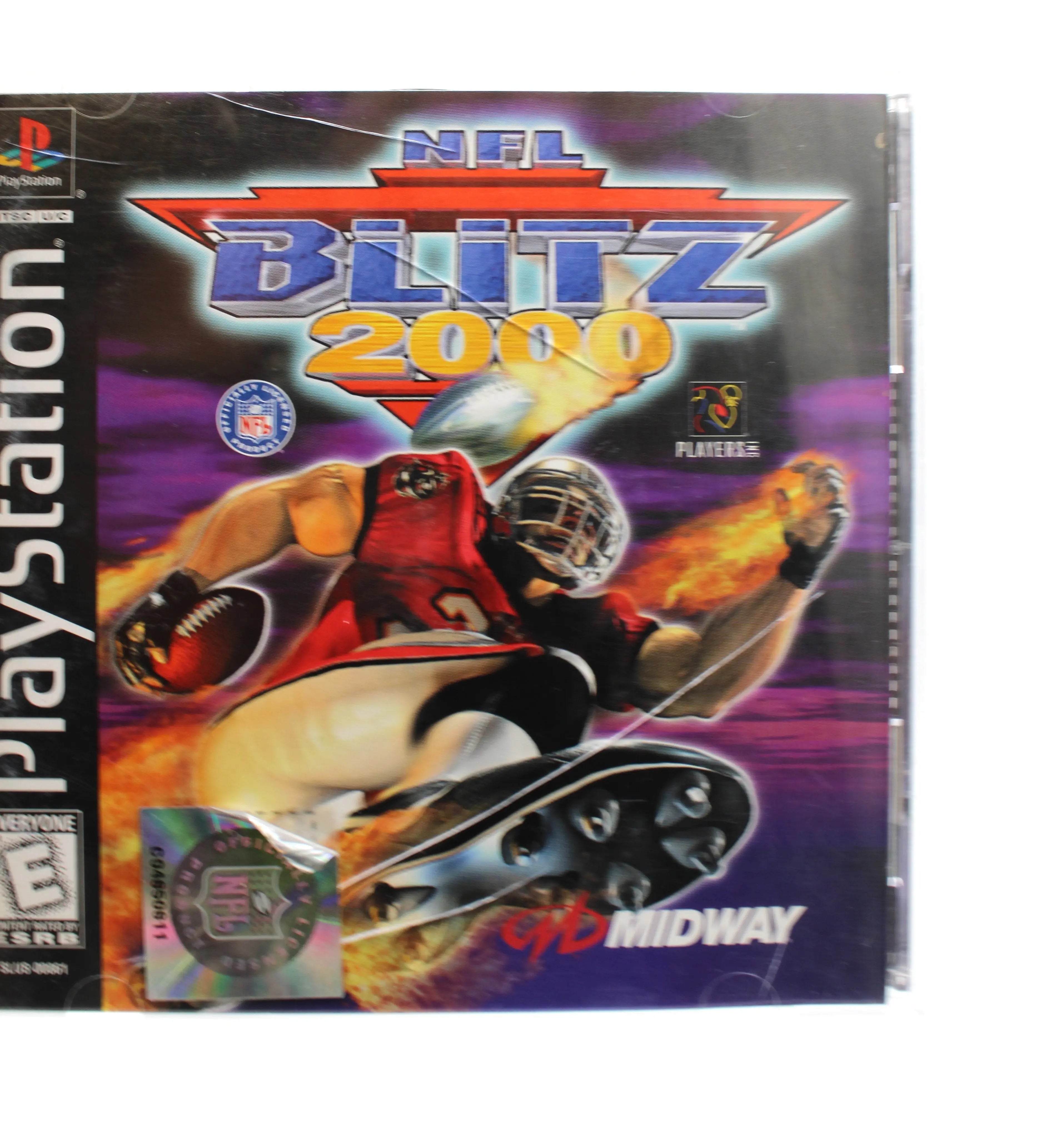 For sale is a black label game copy of NFL Blitz 2000 for Sony PlayStation 1, PS1. Football. CIB with Reg Card. See picture of cracks to top left of front of OEM case.