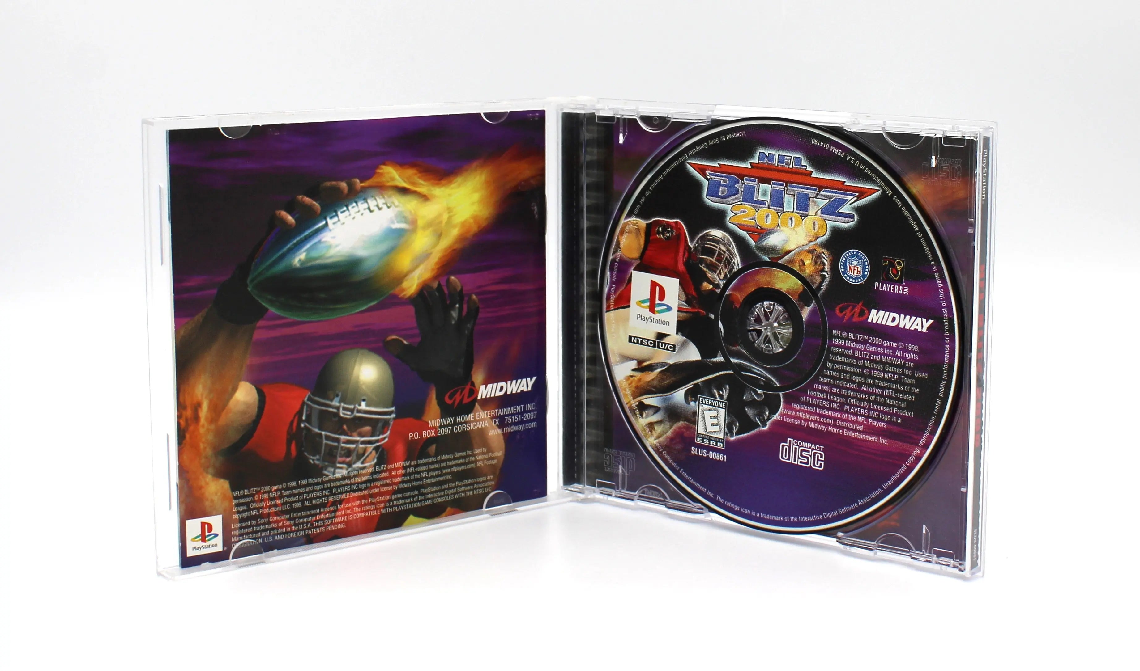 For sale is a black label game copy of NFL Blitz 2000 for Sony PlayStation 1, PS1. Football. CIB with Reg Card. See picture of opened case with manual and authentic working game disc.