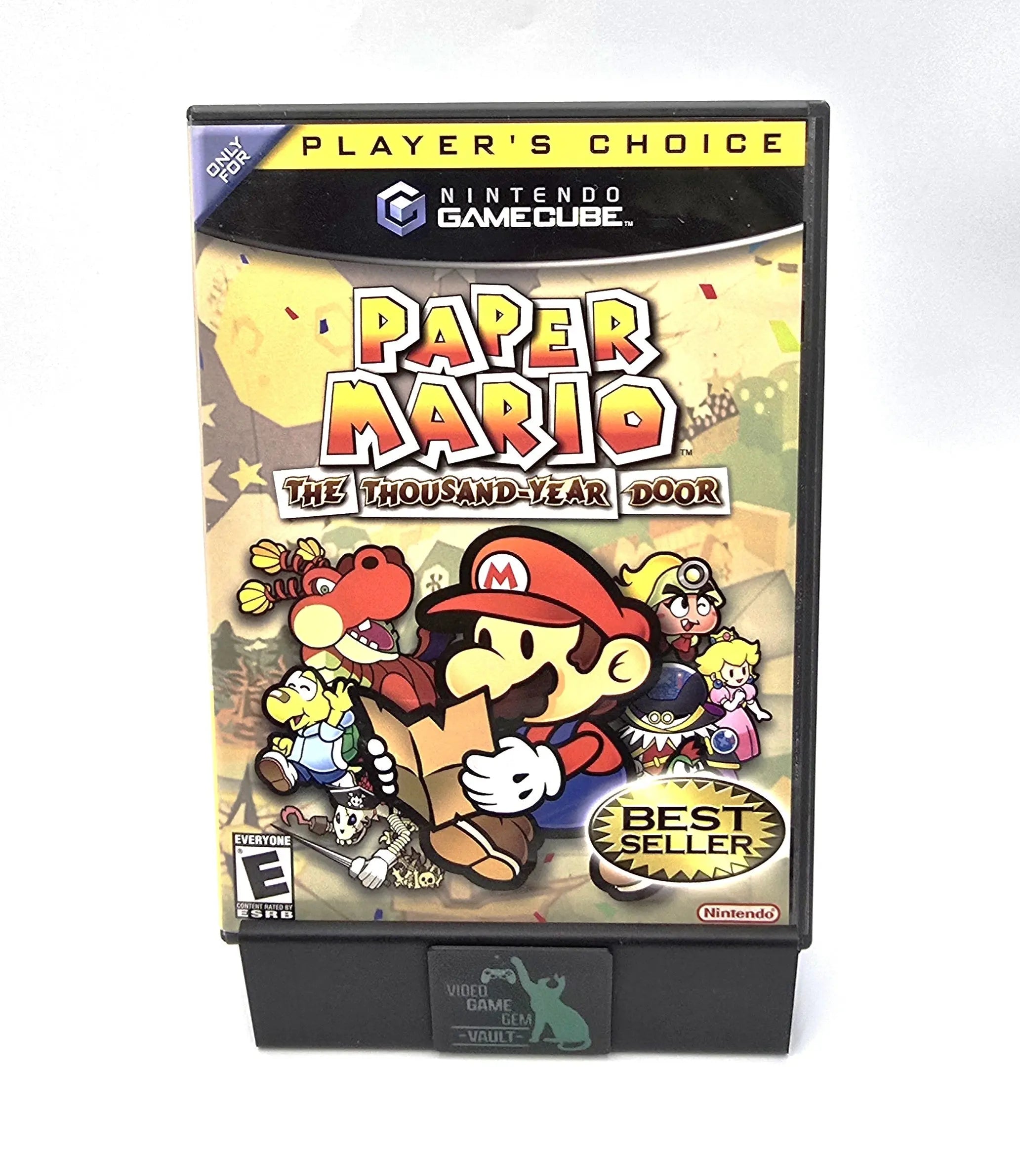 Front cover of Paper Mario: The Thousand-Year Door Player’s Choice Best Seller variant for Nintendo GameCube NTSC-U, authentic CIB release with Best Seller badge.