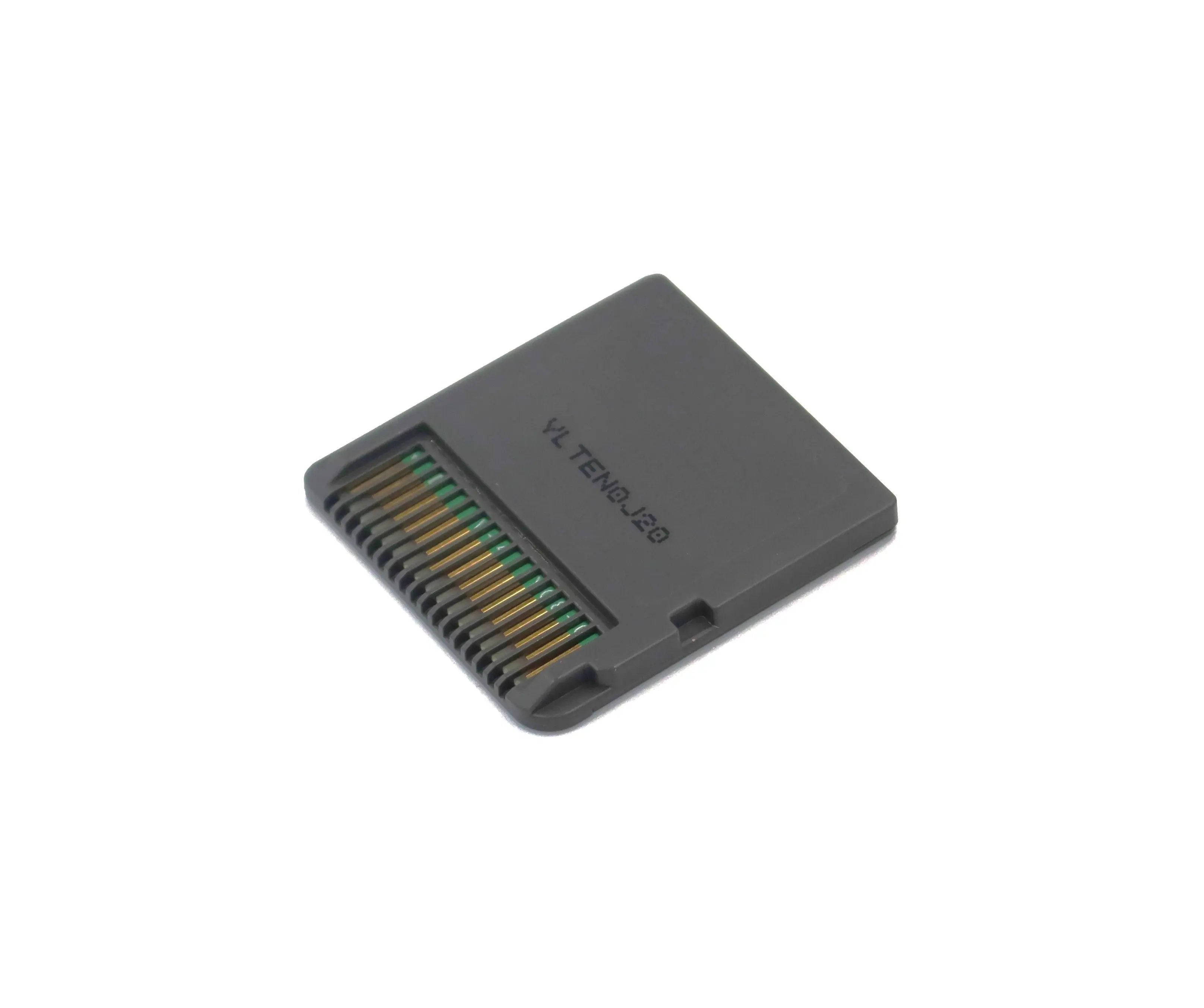 Angled back view of Professor Layton and the Diabolical Box for Nintendo DS authentic NTSC-U video game cartridge label. The DS cartridge shell is intact with clean pins and Nintendo numerical text is highlighted against a white backdrop.