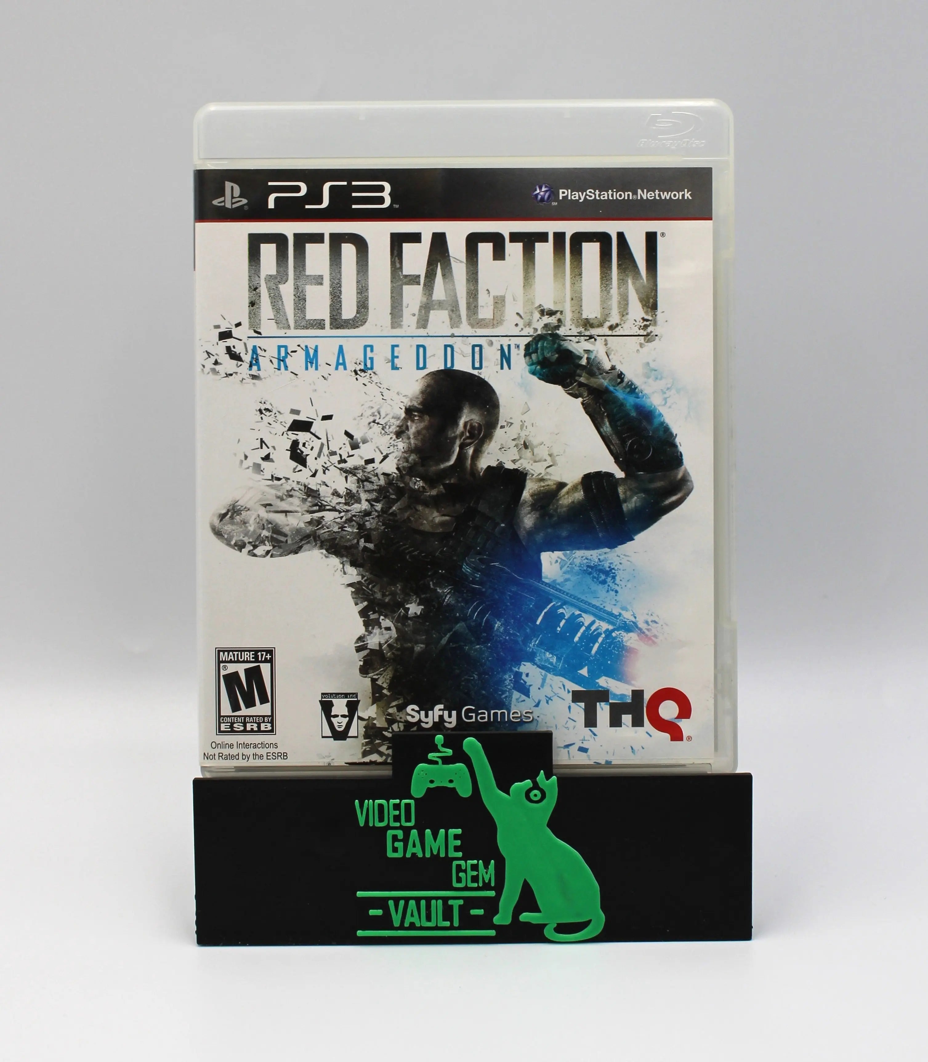 Front cover of Red Faction: Armageddon for Sony PlayStation 3 PS3 – CIB with Manual (2011) shown alone on a white background, highlighting the game’s cover art, PS3 branding, and pristine condition of the sleeve.