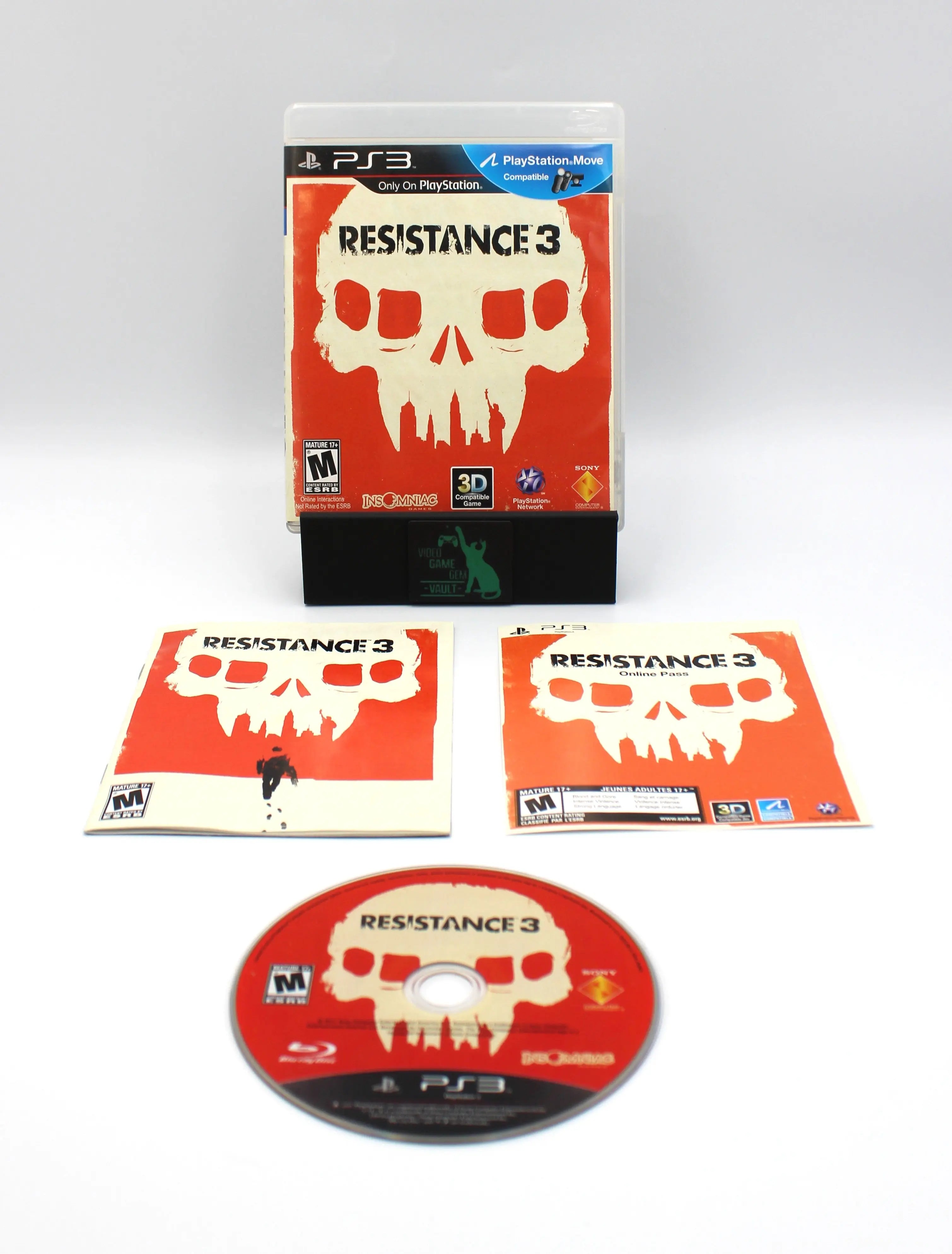 Main image of Resistance 3 for Sony PlayStation 3 PS3 NTSC-U (2011) — Complete in Box (CIB) with inserts. Includes case, disc, and manual shown on a clean background.
