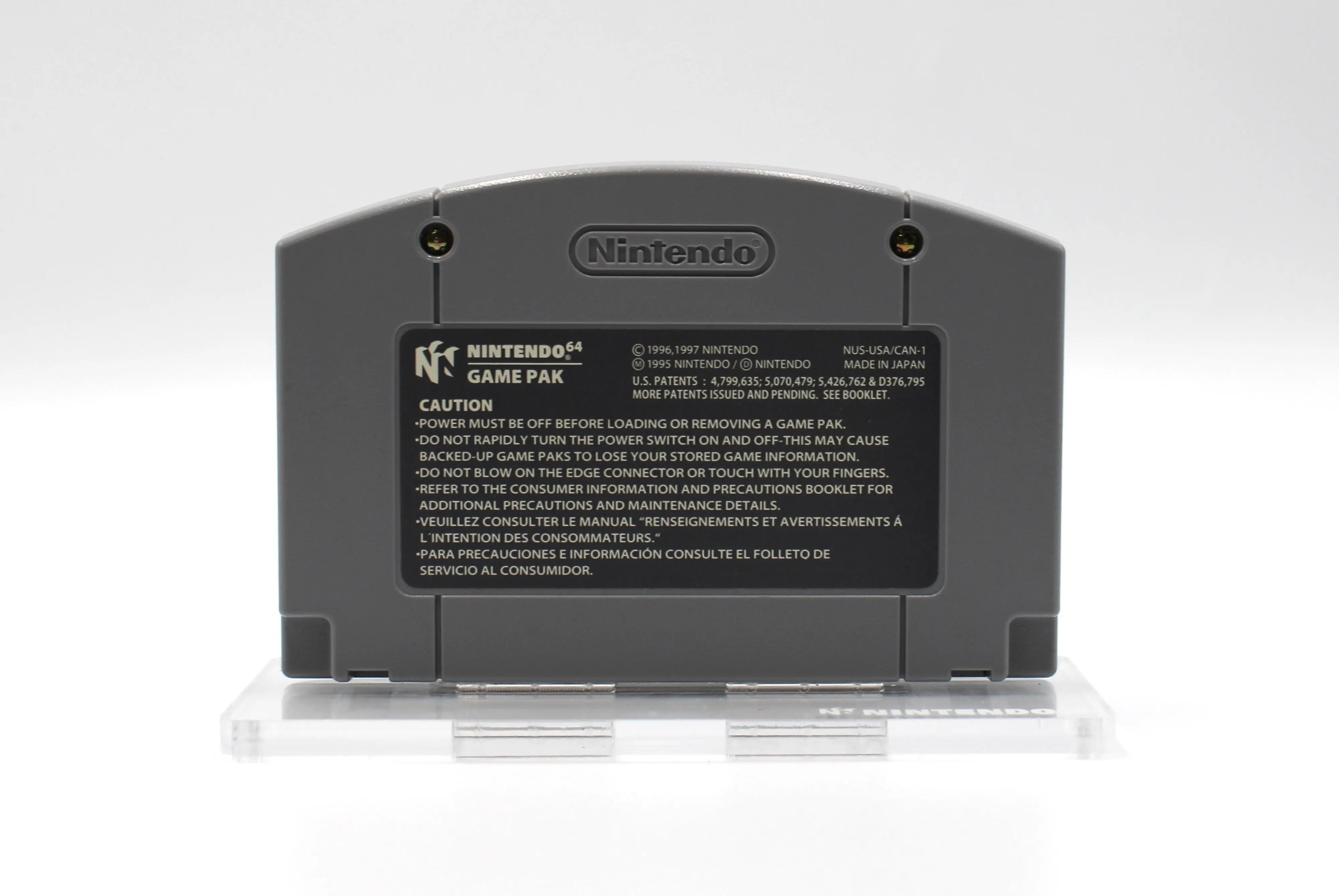 Shop online for authentic NTSC copy of Snowboard Kids 2 for the Nintendo 64, N64.  Michigan based. Refurbished. See picture of back label of cartridge.