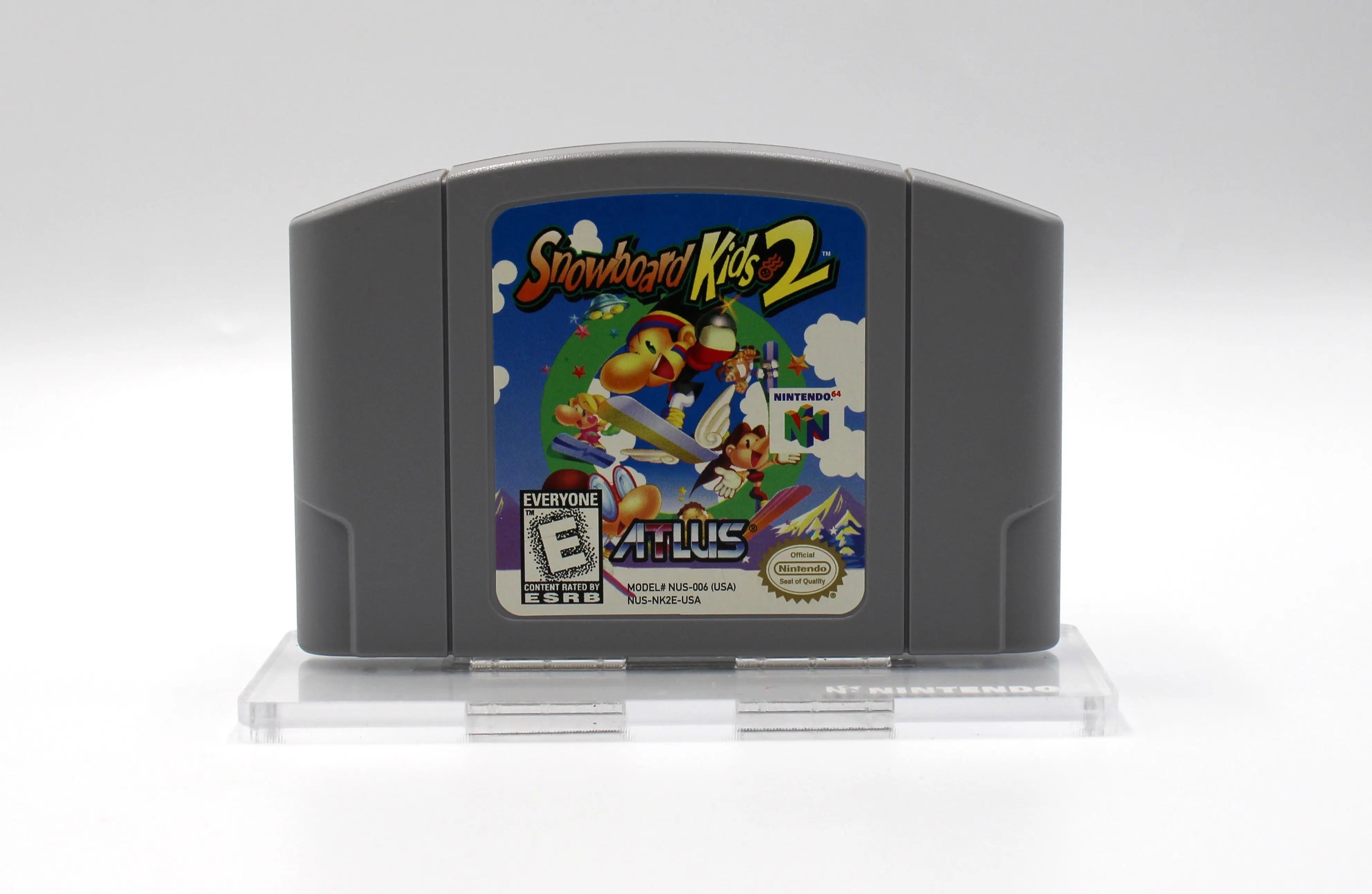 Shop online for authentic NTSC copy of Snowboard Kids 2 for the Nintendo 64, N64.  Michigan based. Refurbished. See picture of front label of cartridge.